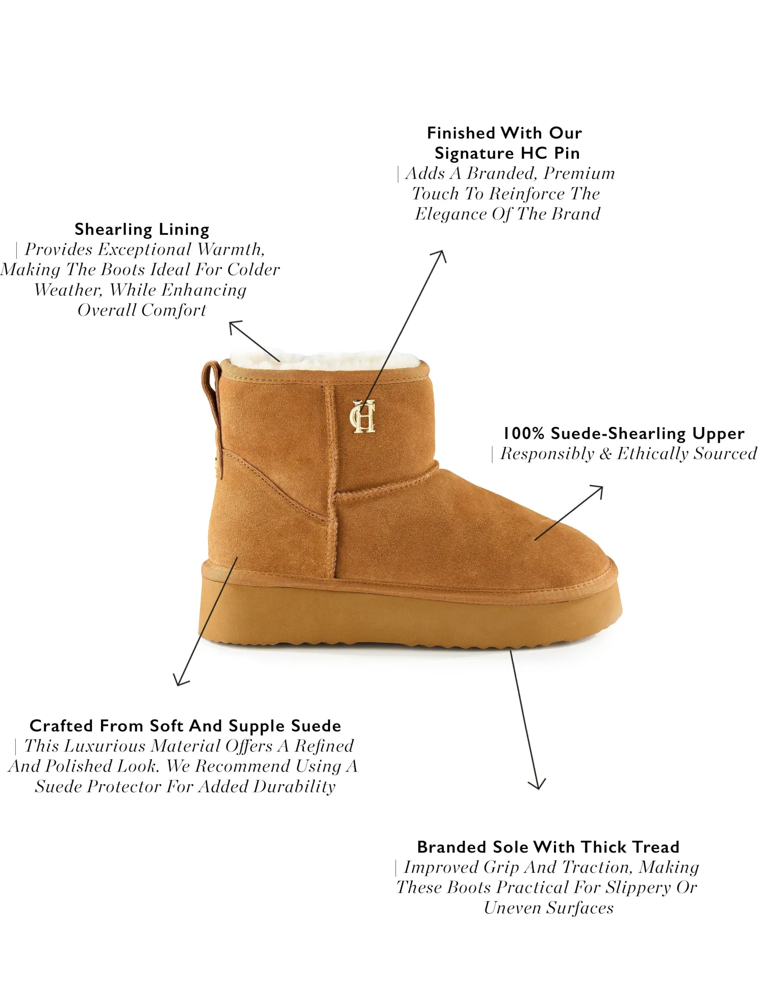 Shearling Platform Boot (Tan)