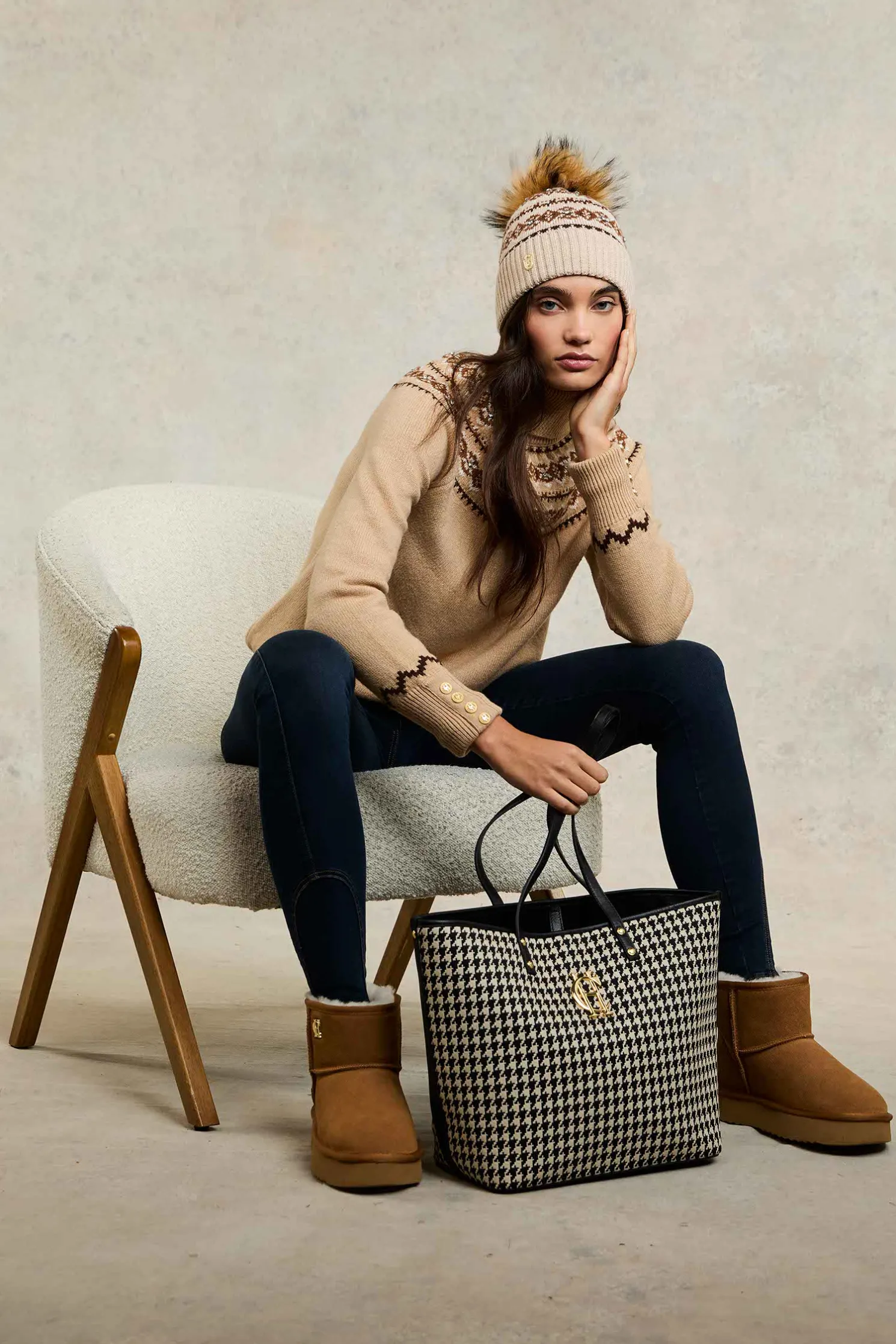 Shearling Platform Boot (Tan)