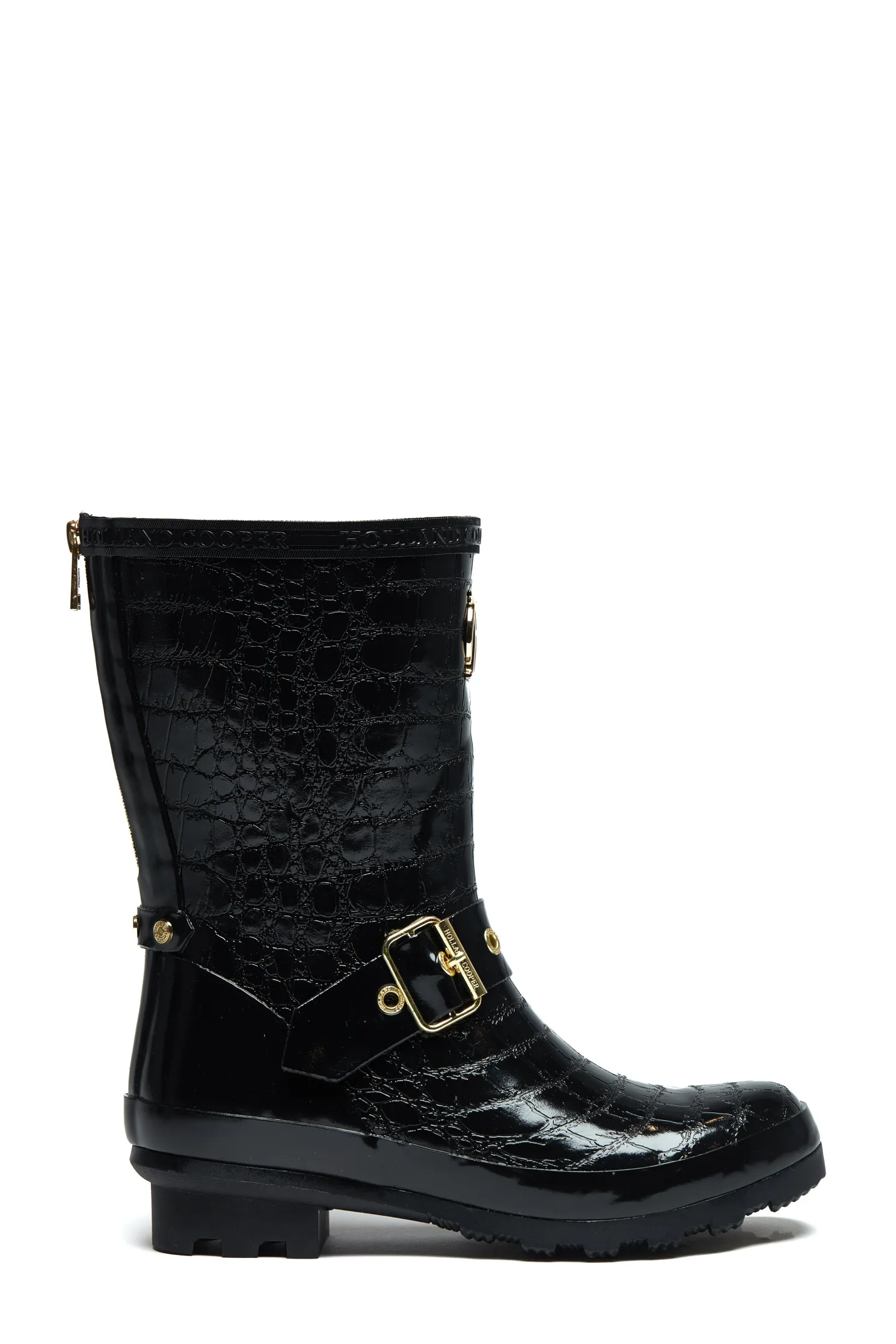 Sherpa Lined Chelsea Wellington (Black Croc)