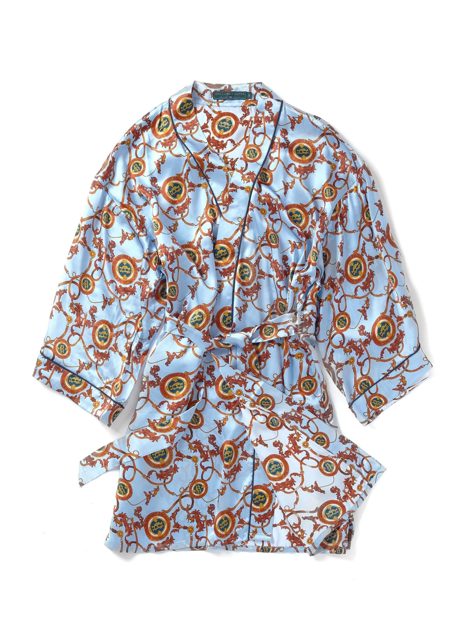 Silk Dressing Gown (Sky Blue)