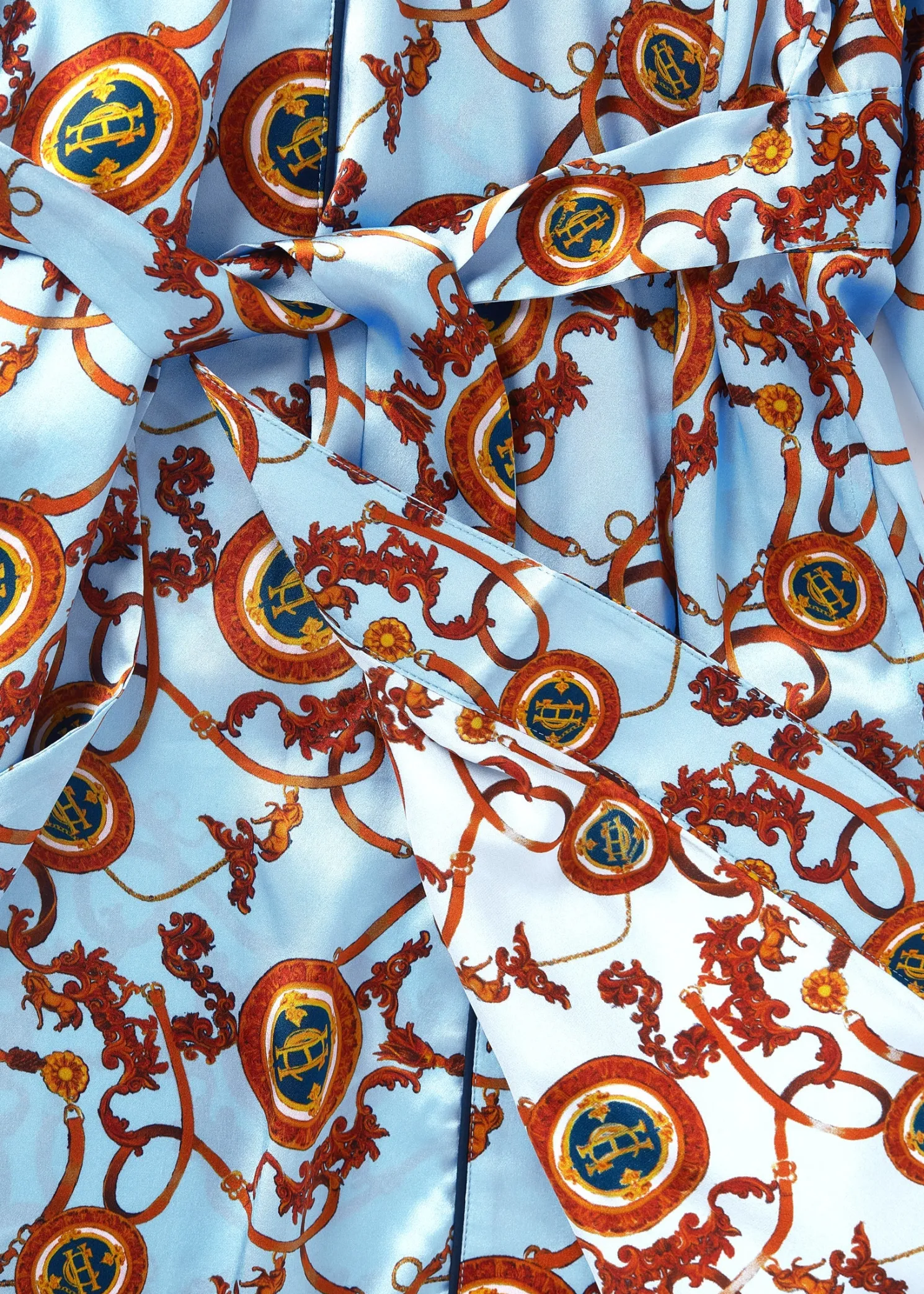 Silk Dressing Gown (Sky Blue)