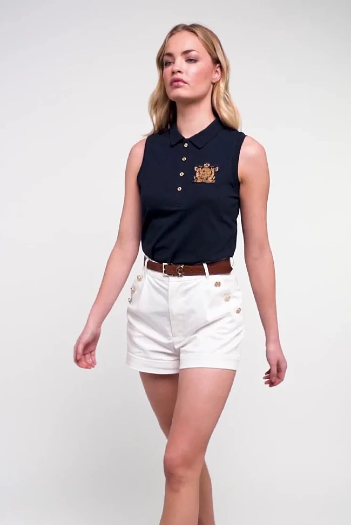 Sleeveless Polo Shirt (Ink Navy)