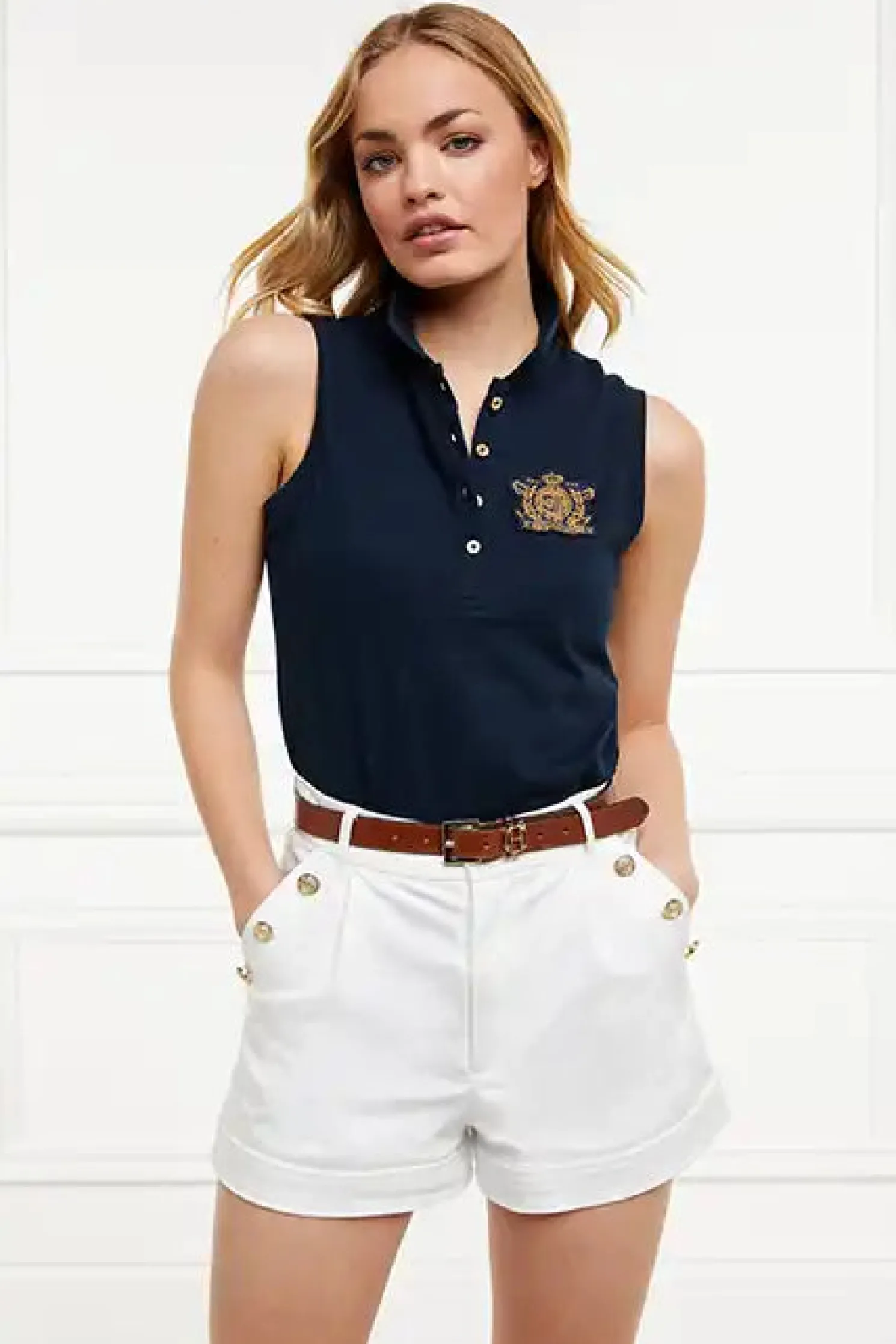 Sleeveless Polo Shirt (Ink Navy)