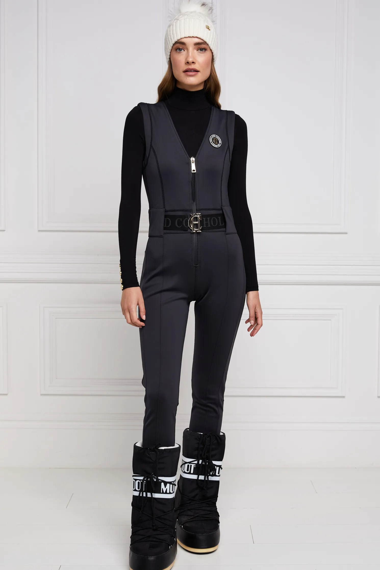 Sleeveless Ski Suit (Black)