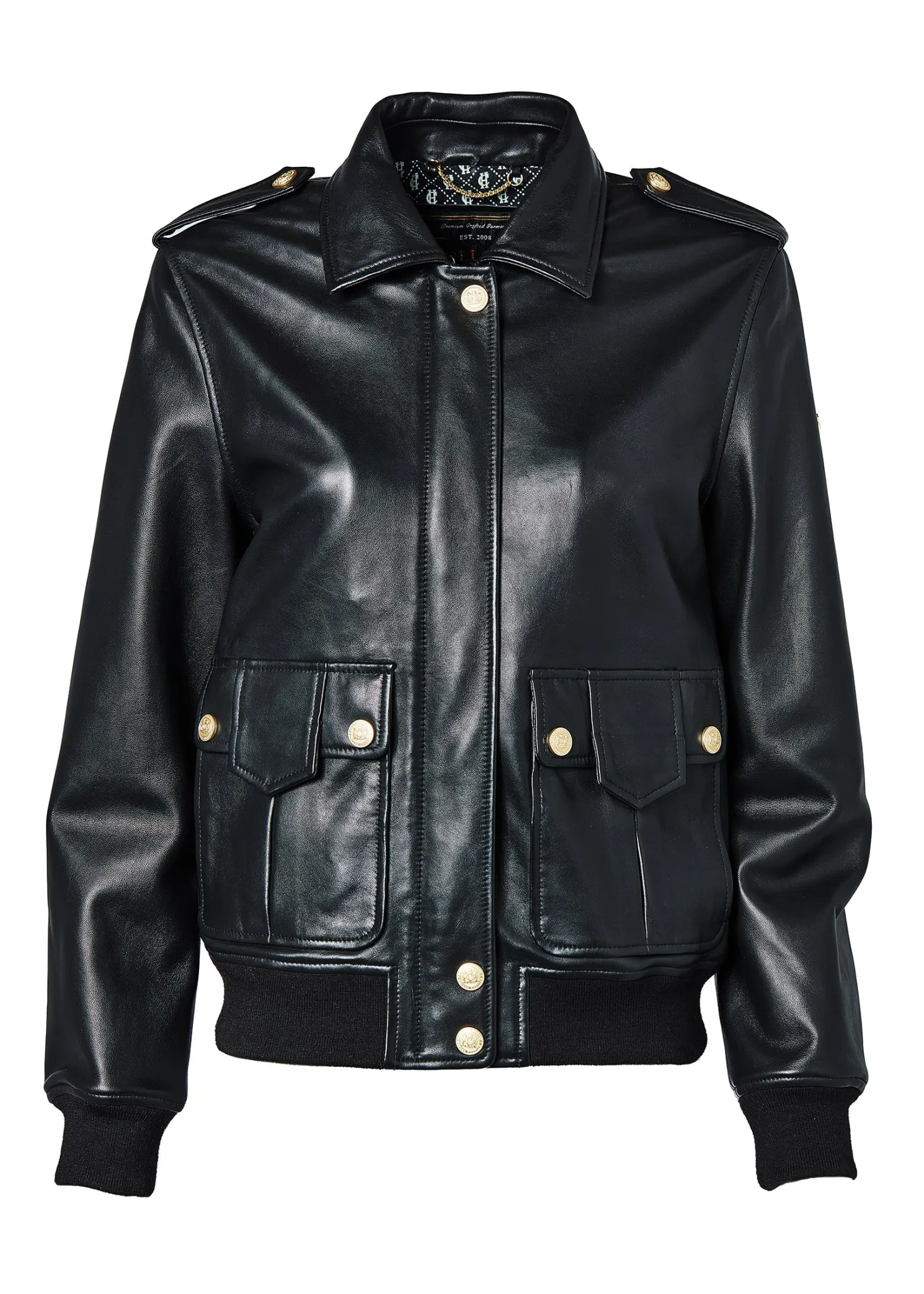 Sloane Leather Bomber (Black)
