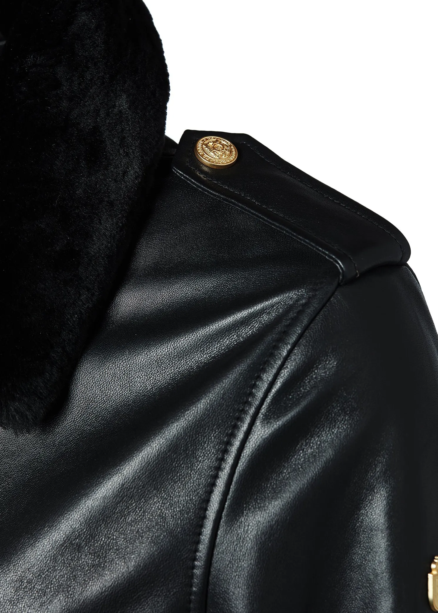 Sloane Leather Bomber (Black)
