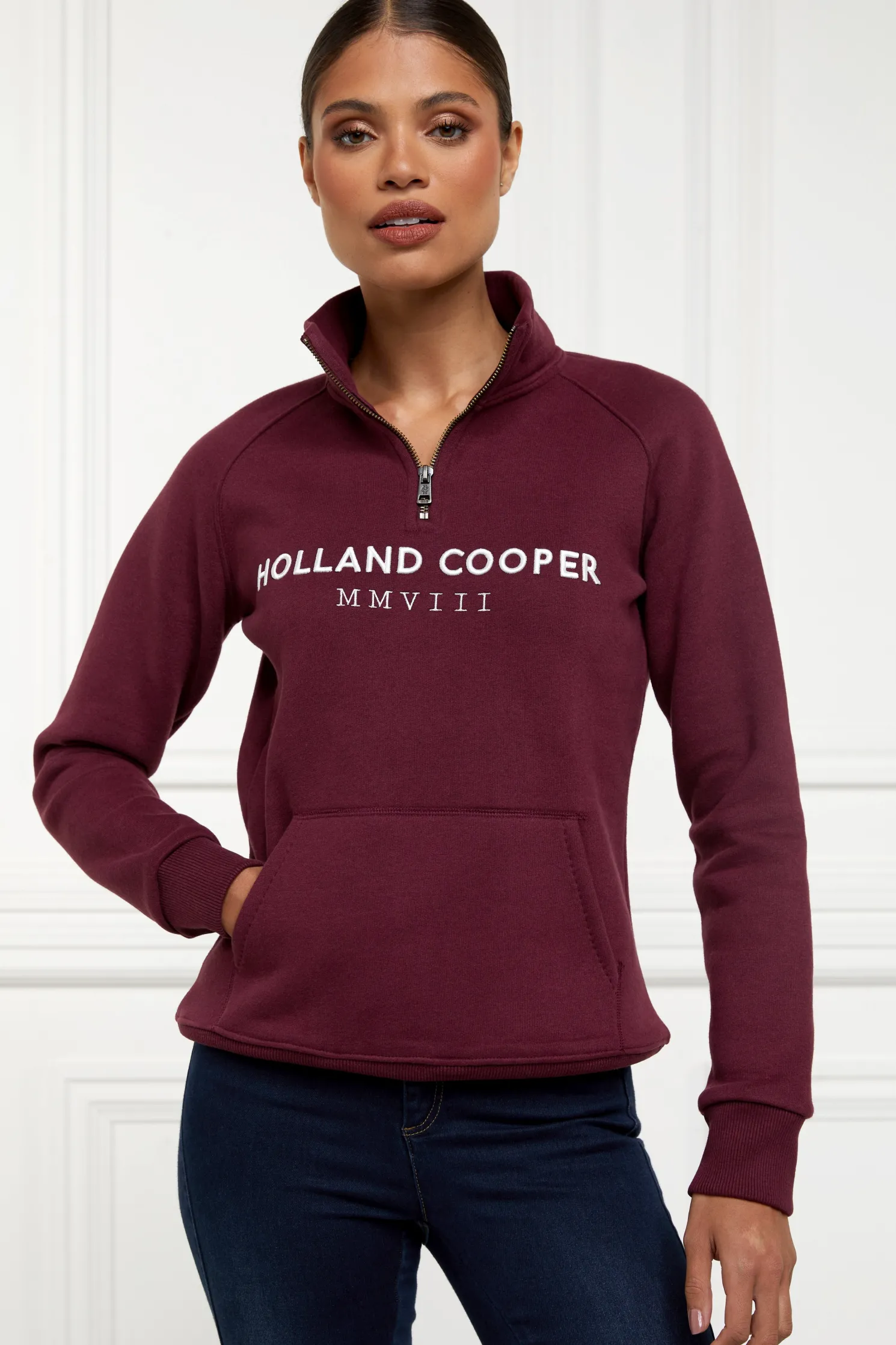 Sporting Heritage Zip Henley (Merlot)