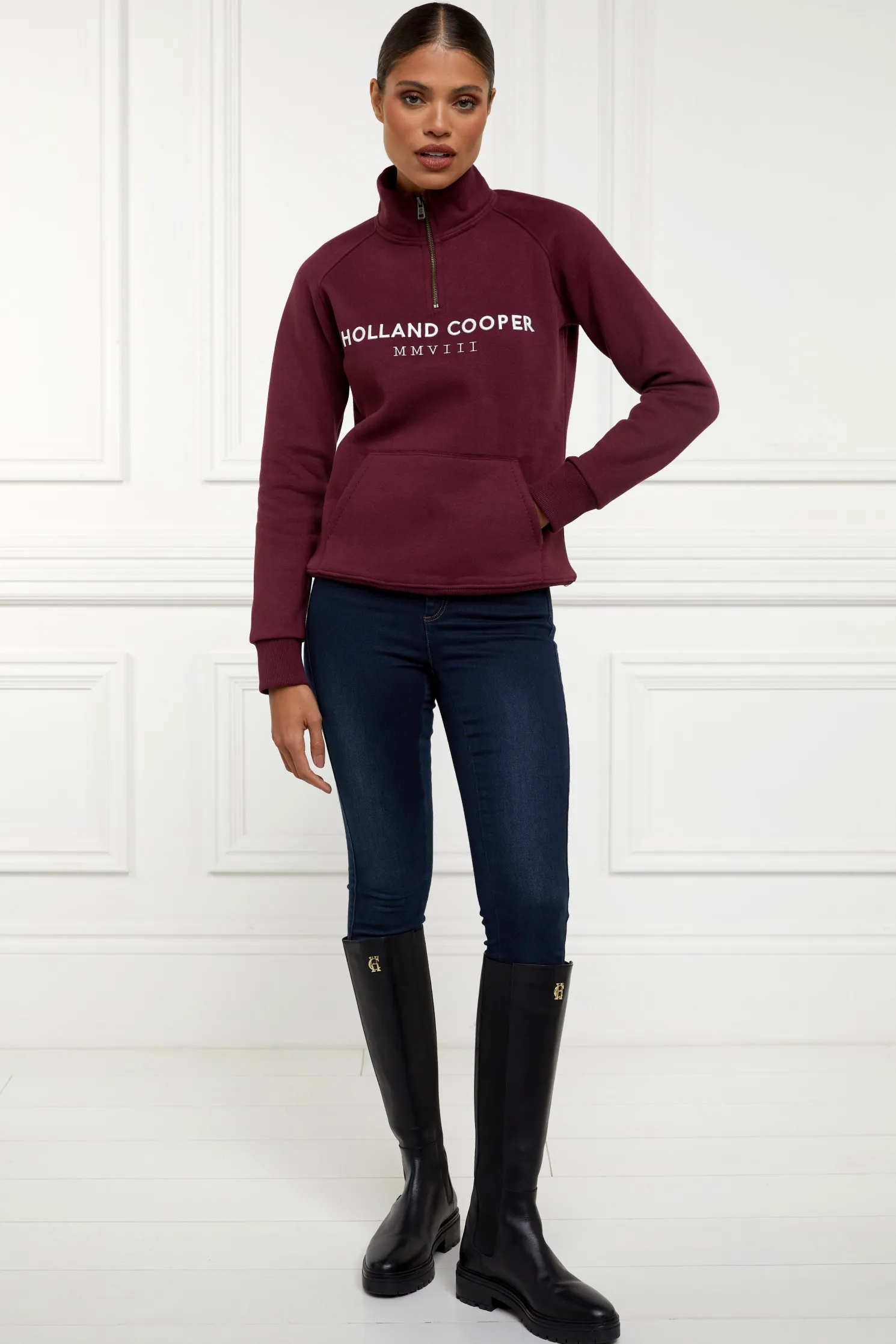 Sporting Heritage Zip Henley (Merlot)