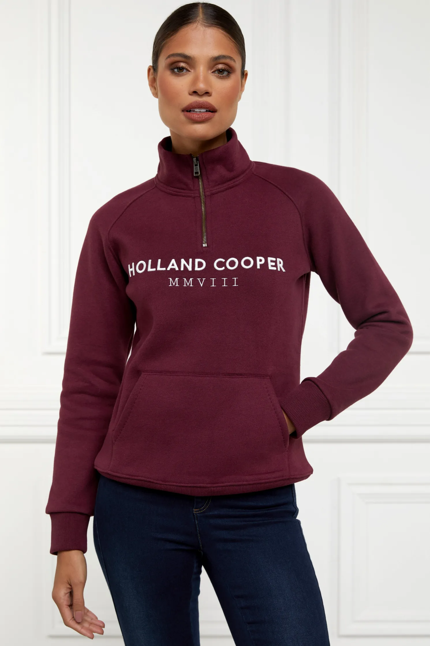 Sporting Heritage Zip Henley (Merlot)