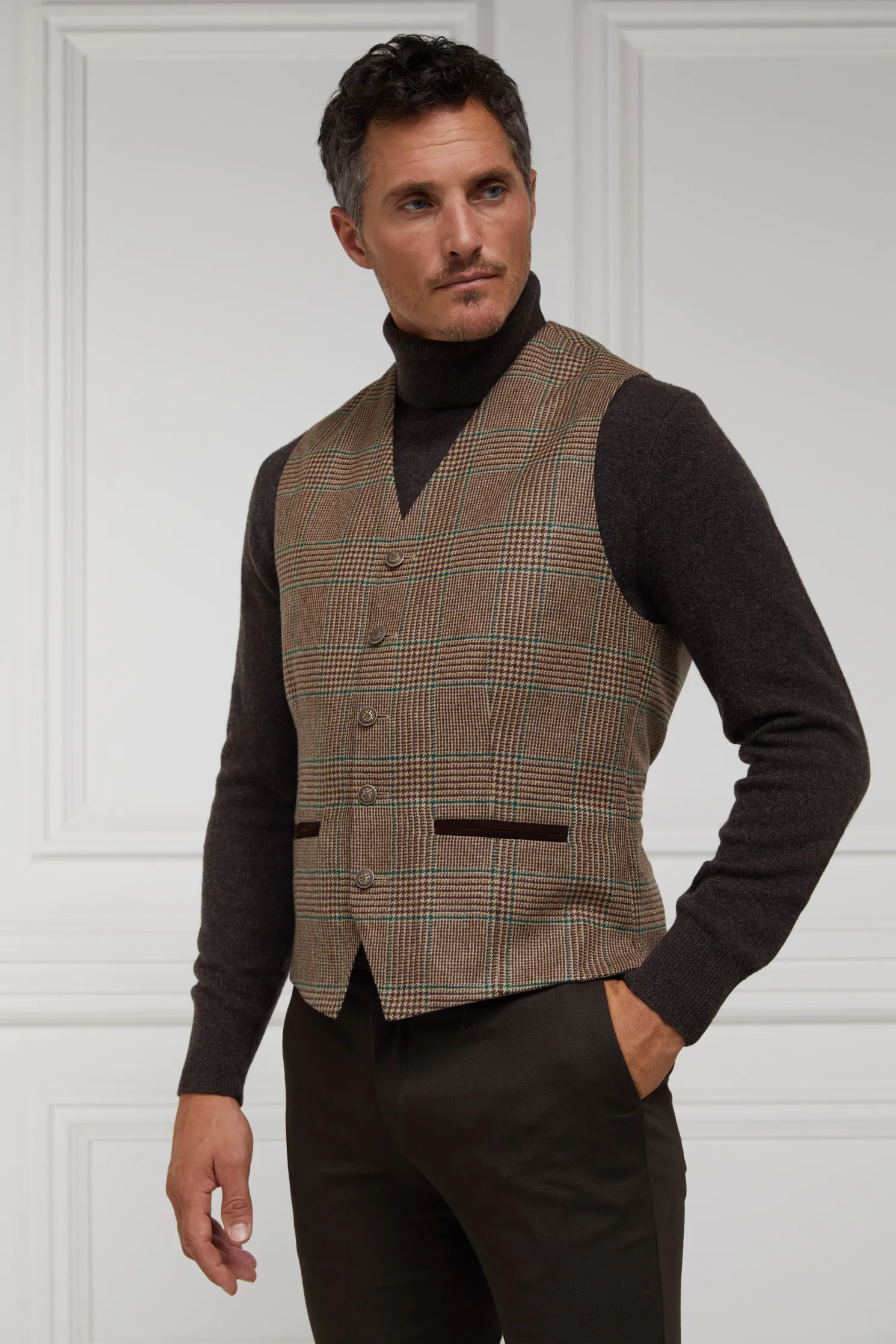 St James Waistcoat (Clarence Check Forest)