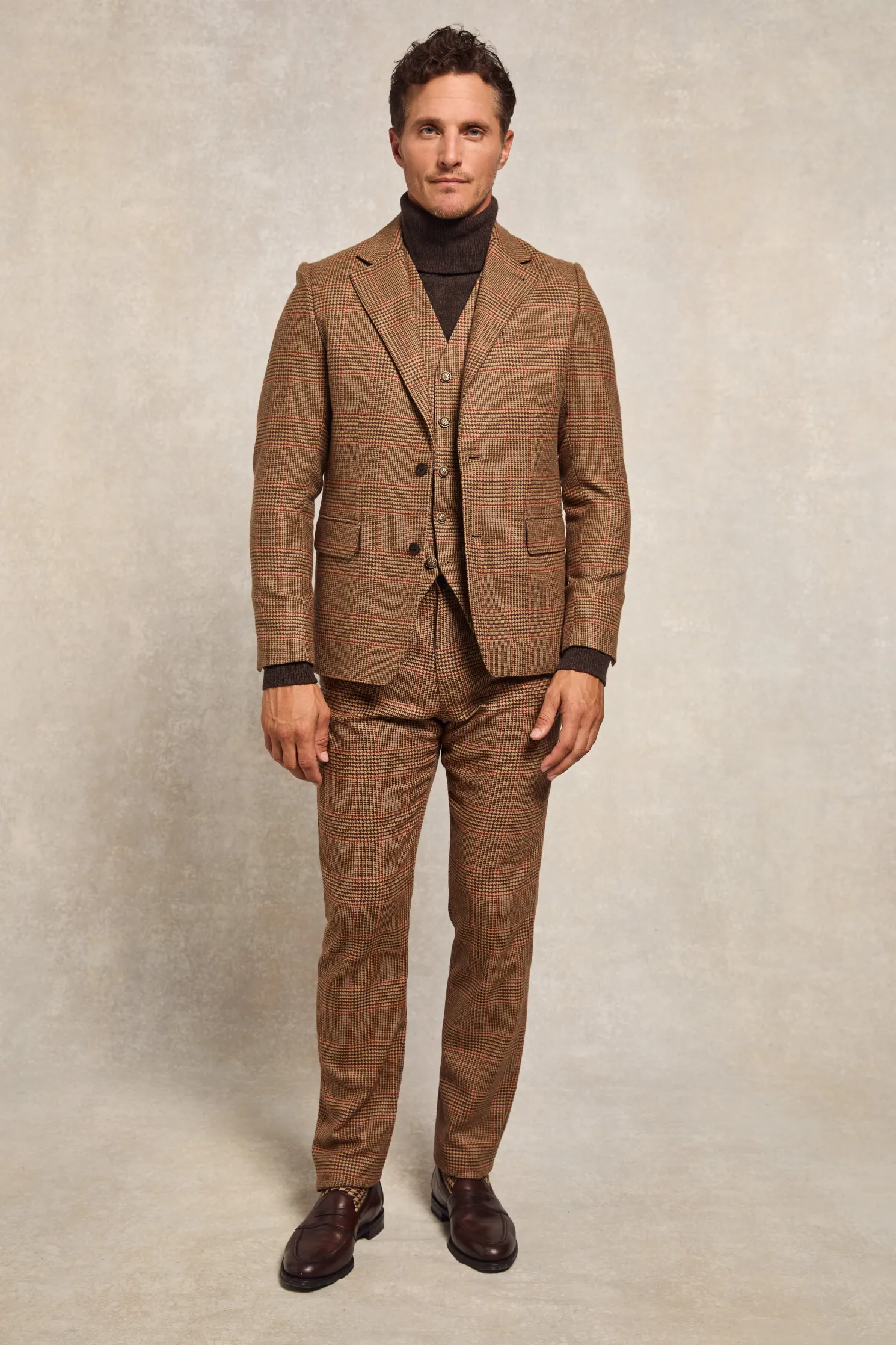 St James Waistcoat (Clarence Check Merlot)