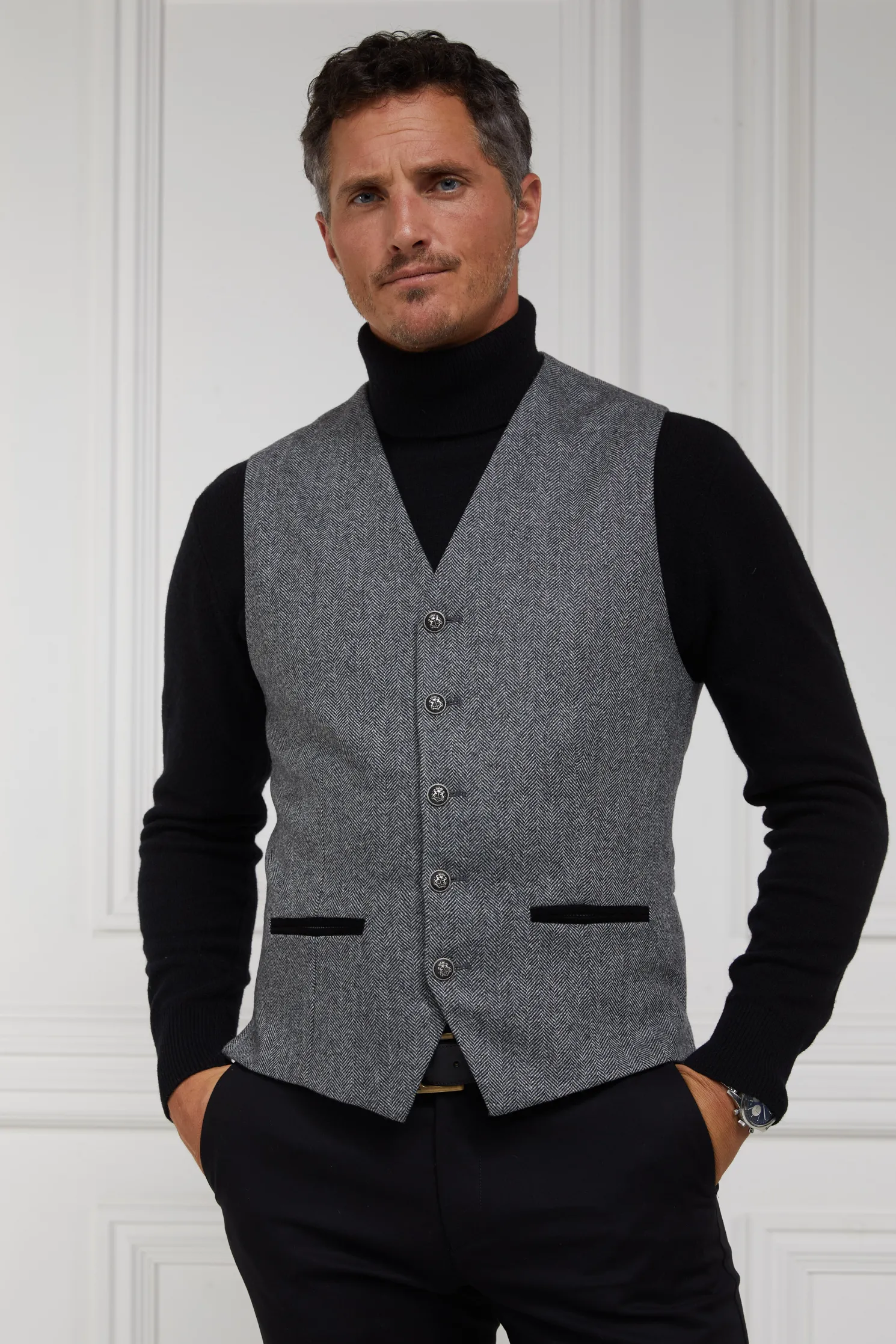 St James Waistcoat (Mono Herringbone)