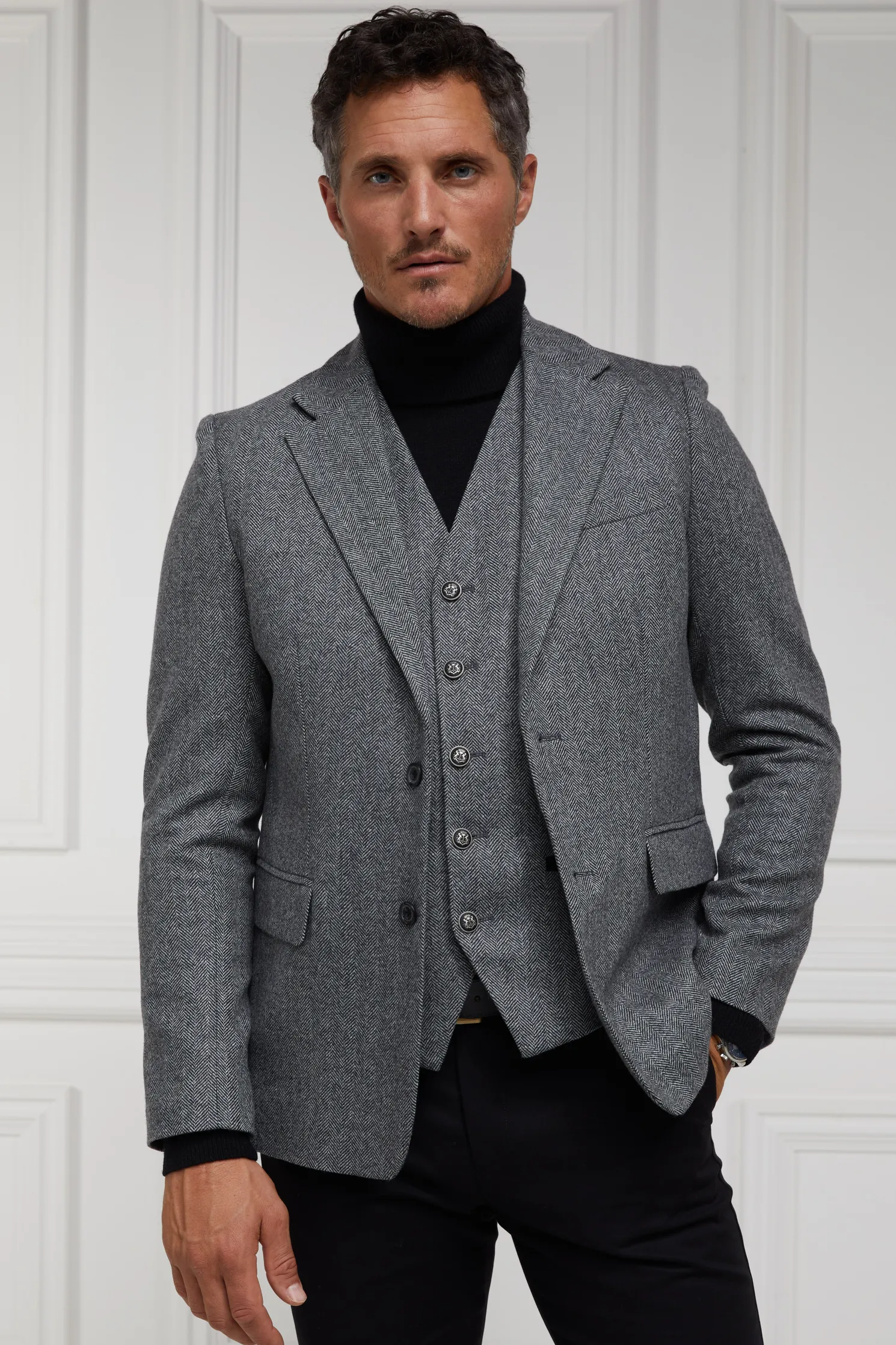 St James Waistcoat (Mono Herringbone)