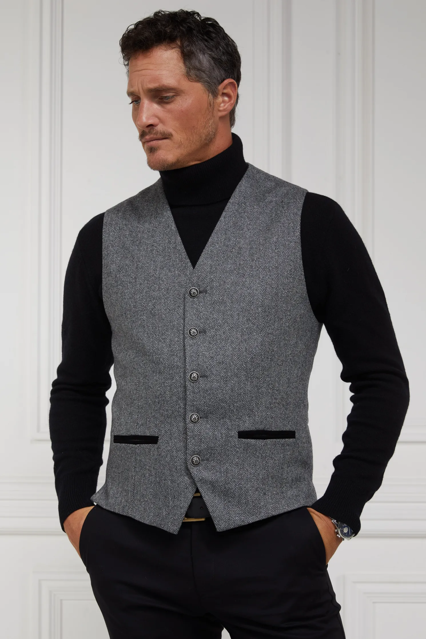 St James Waistcoat (Mono Herringbone)
