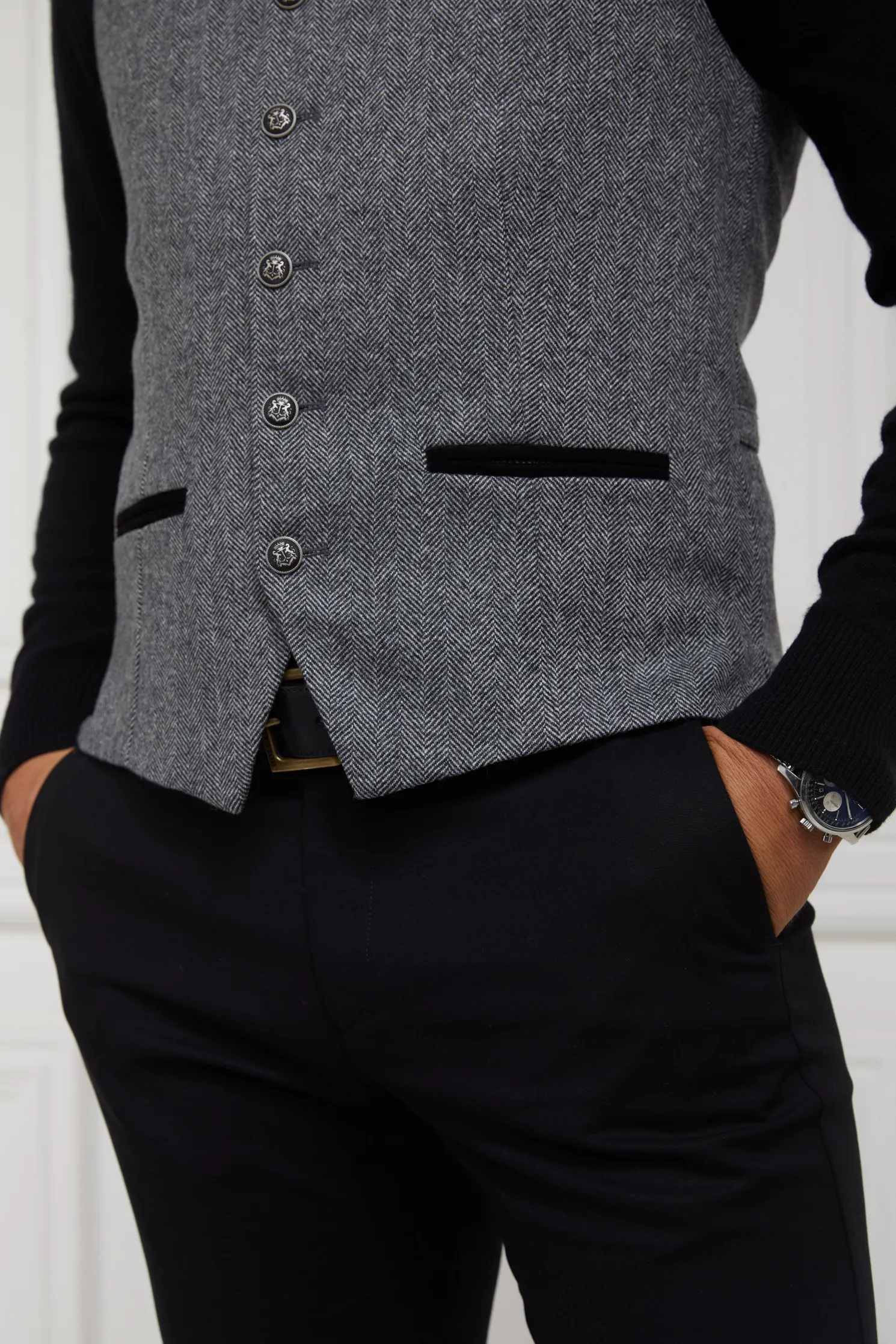 St James Waistcoat (Mono Herringbone)
