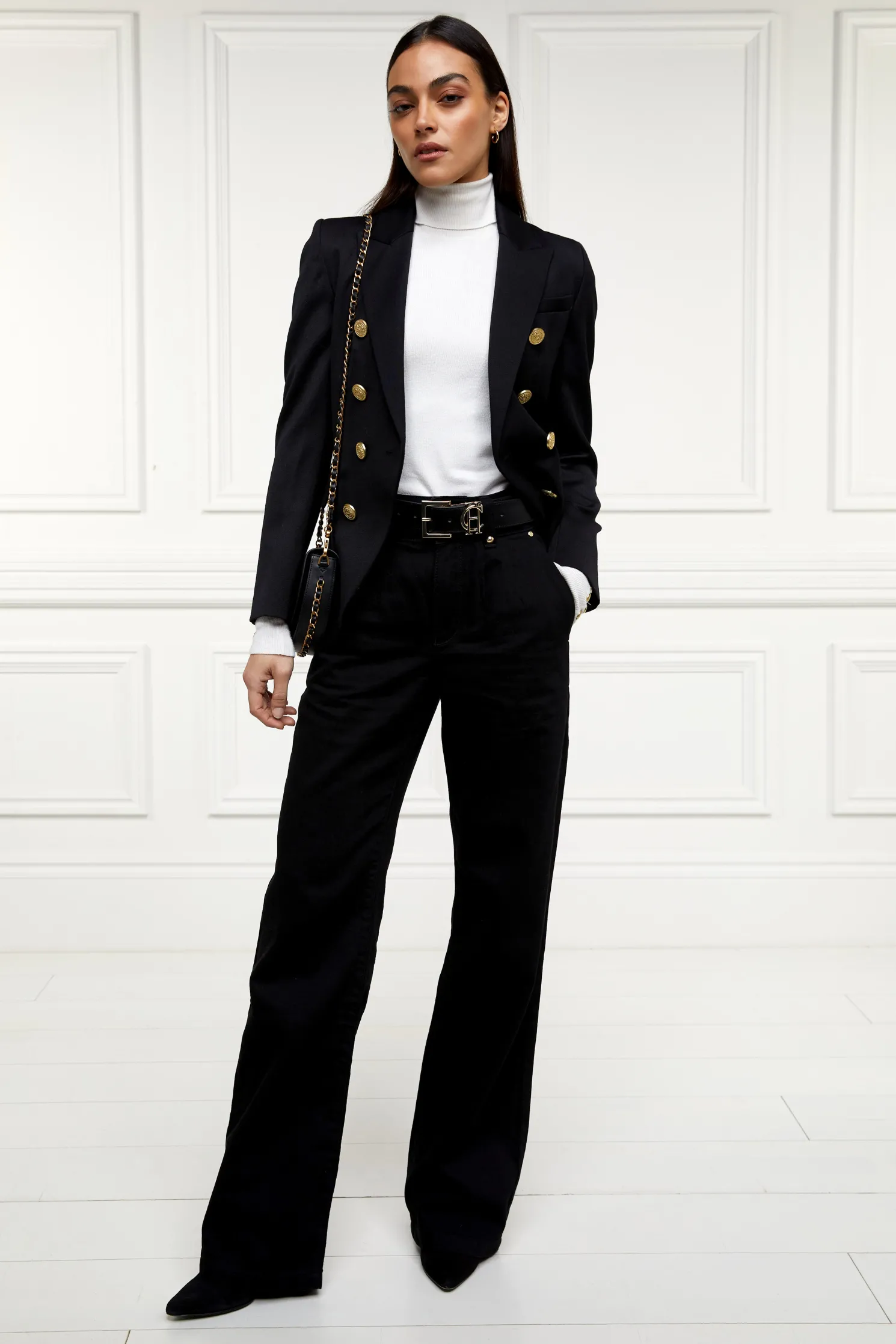 Tailored Wide Leg Jean (Black)