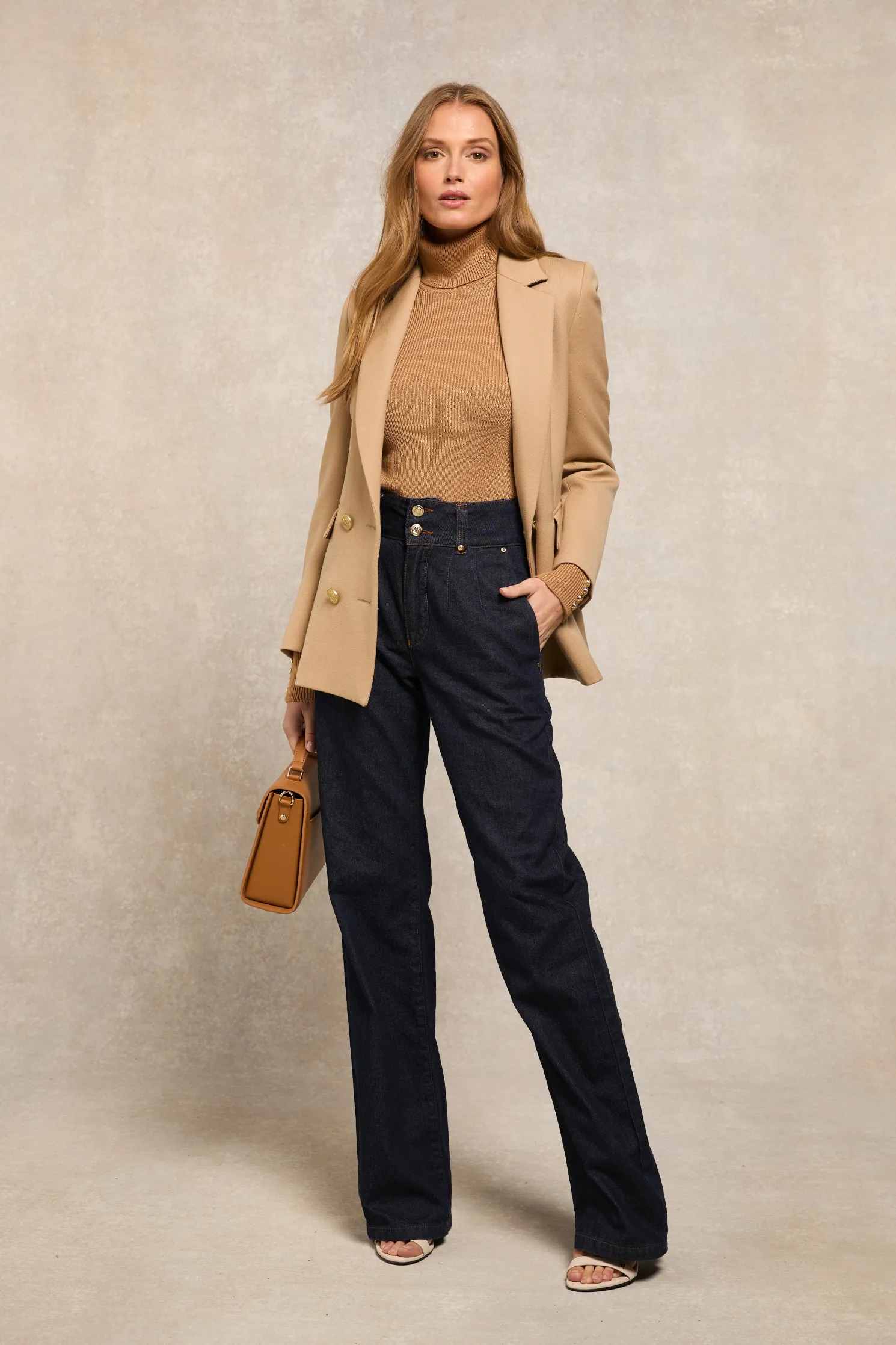 Tailored Wide Leg Jean (Deep Indigo)