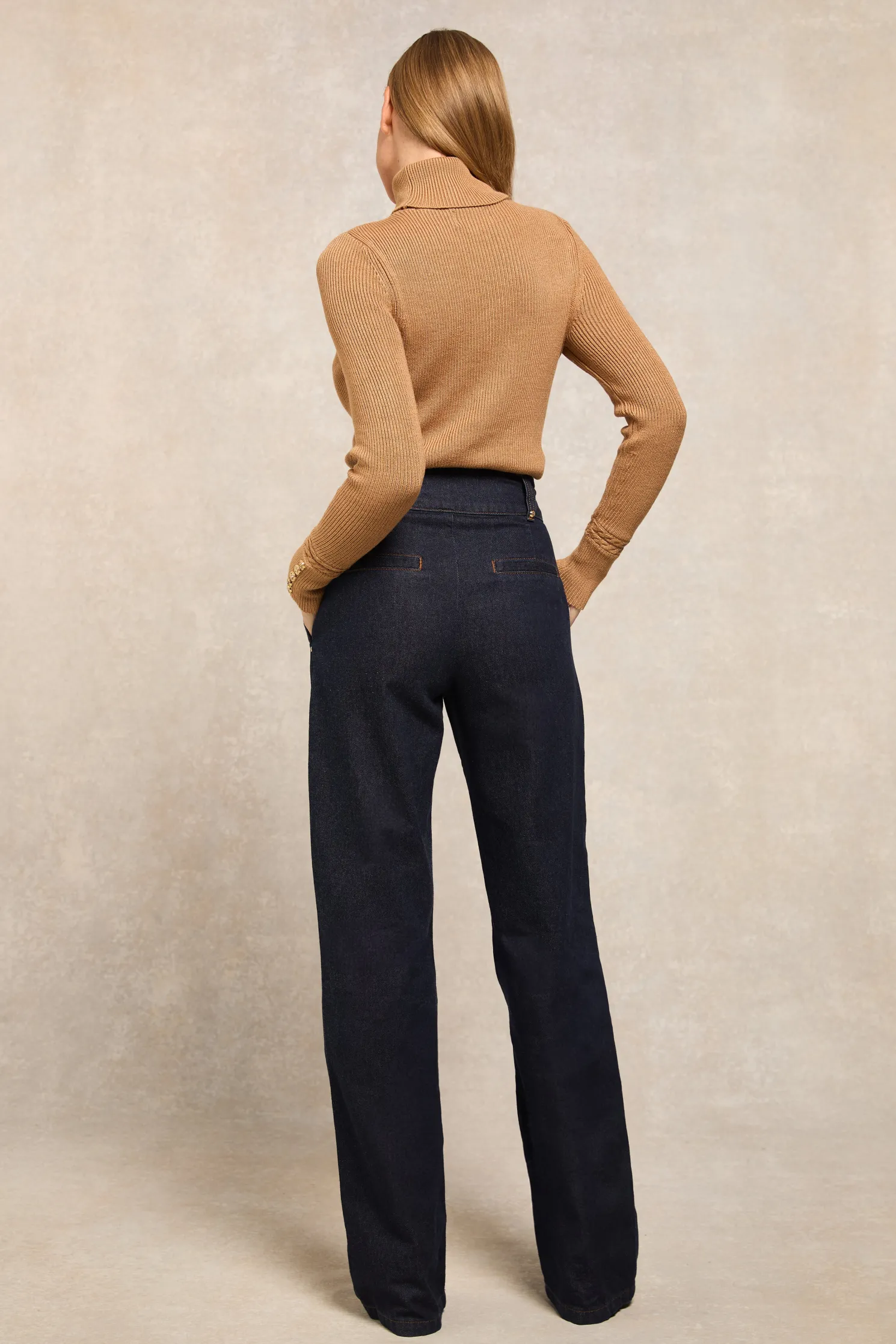 Tailored Wide Leg Jean (Deep Indigo)