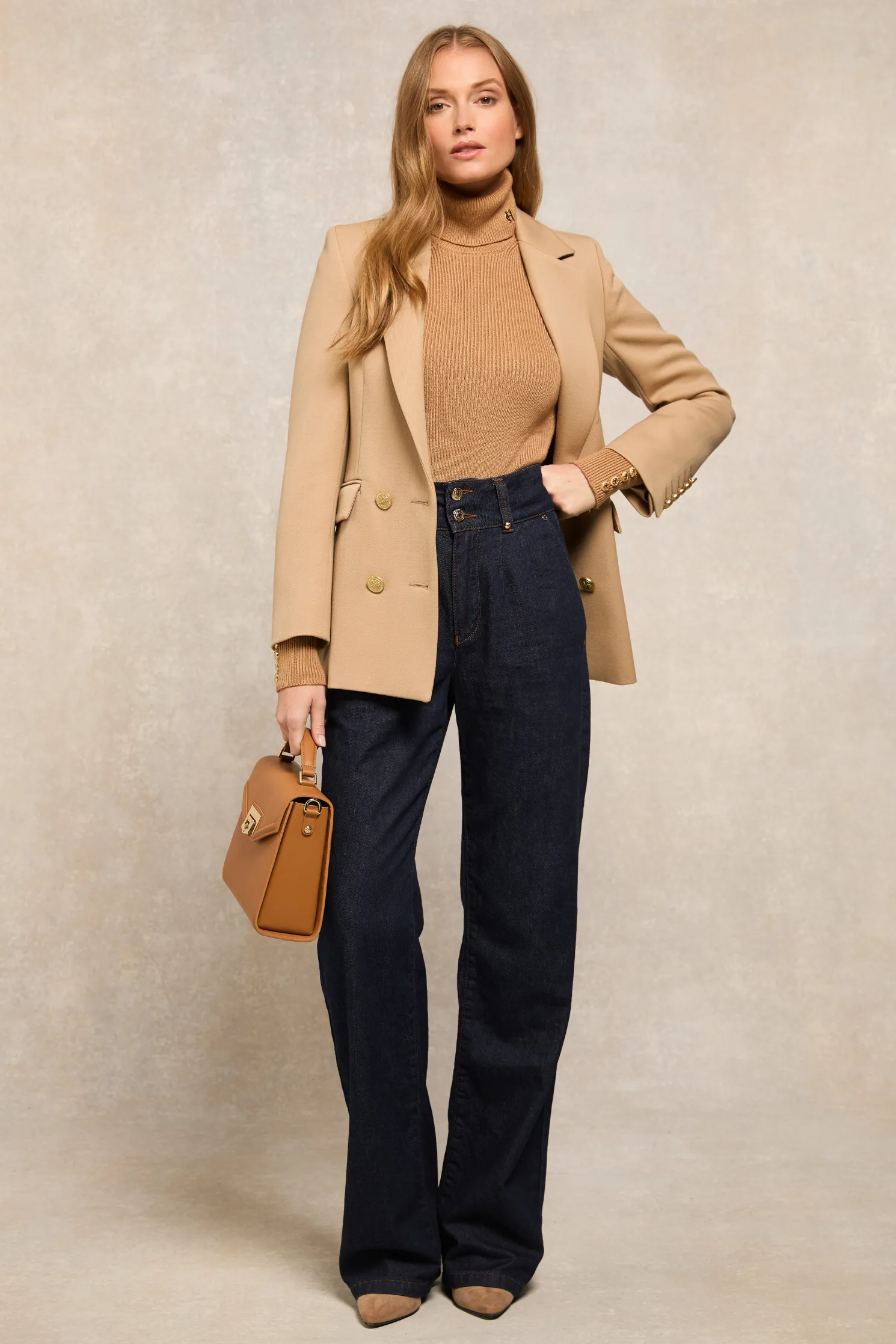 Tailored Wide Leg Jean (Deep Indigo)