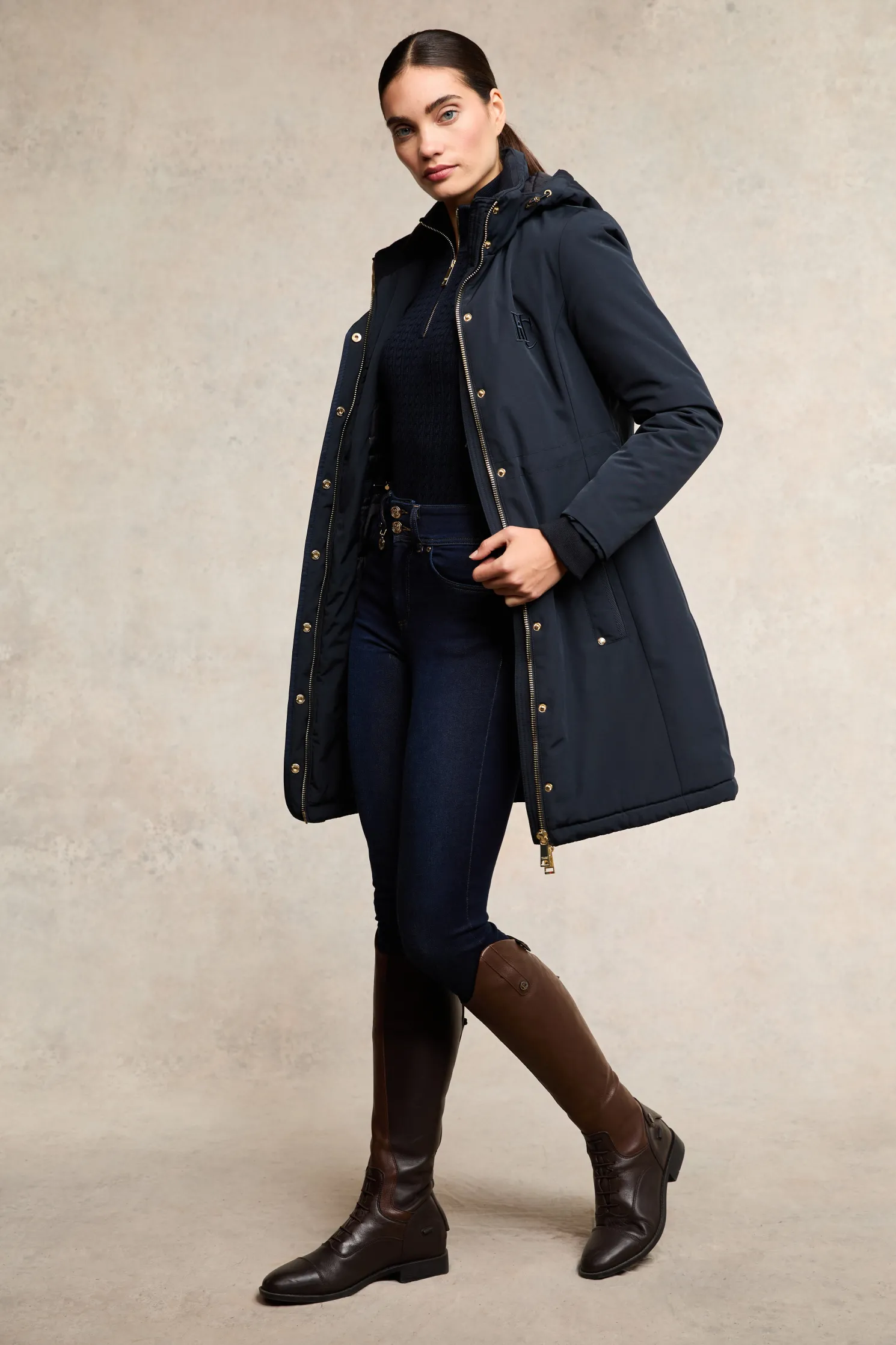 Team Waterproof Coat (Ink Navy Mono)