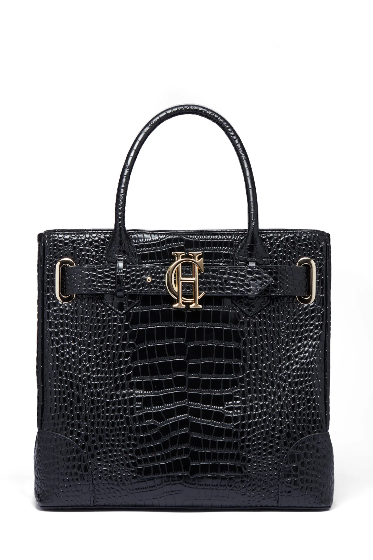The Brompton Tote (Black Croc)