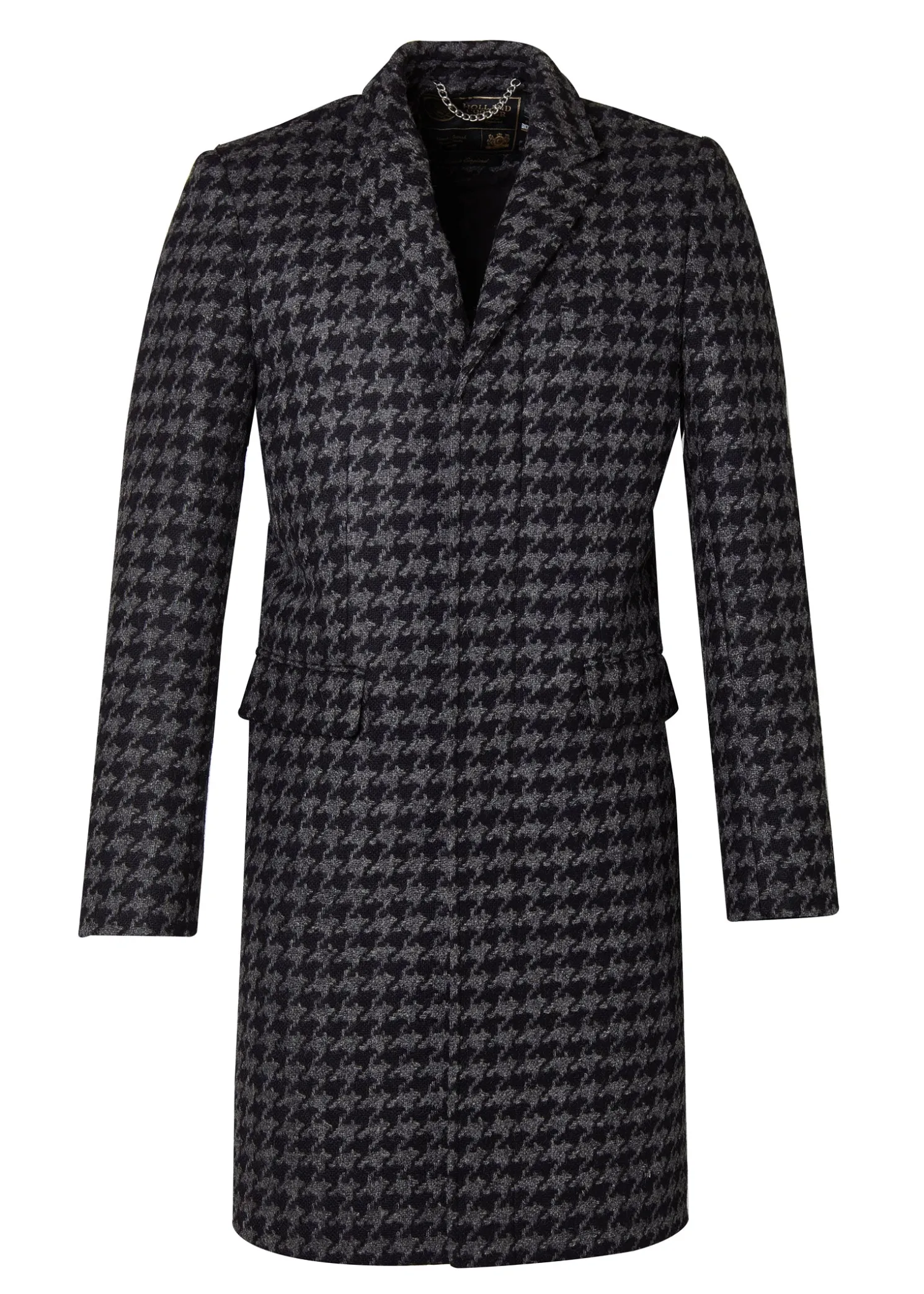 The Cheltenham Coat (Large Scale Charcoal Houndstooth)