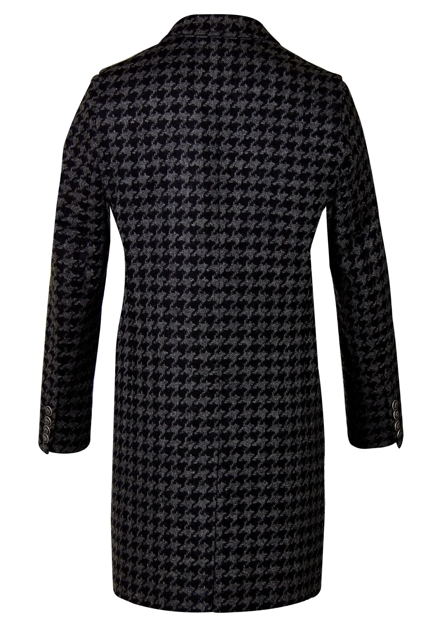 The Cheltenham Coat (Large Scale Charcoal Houndstooth)