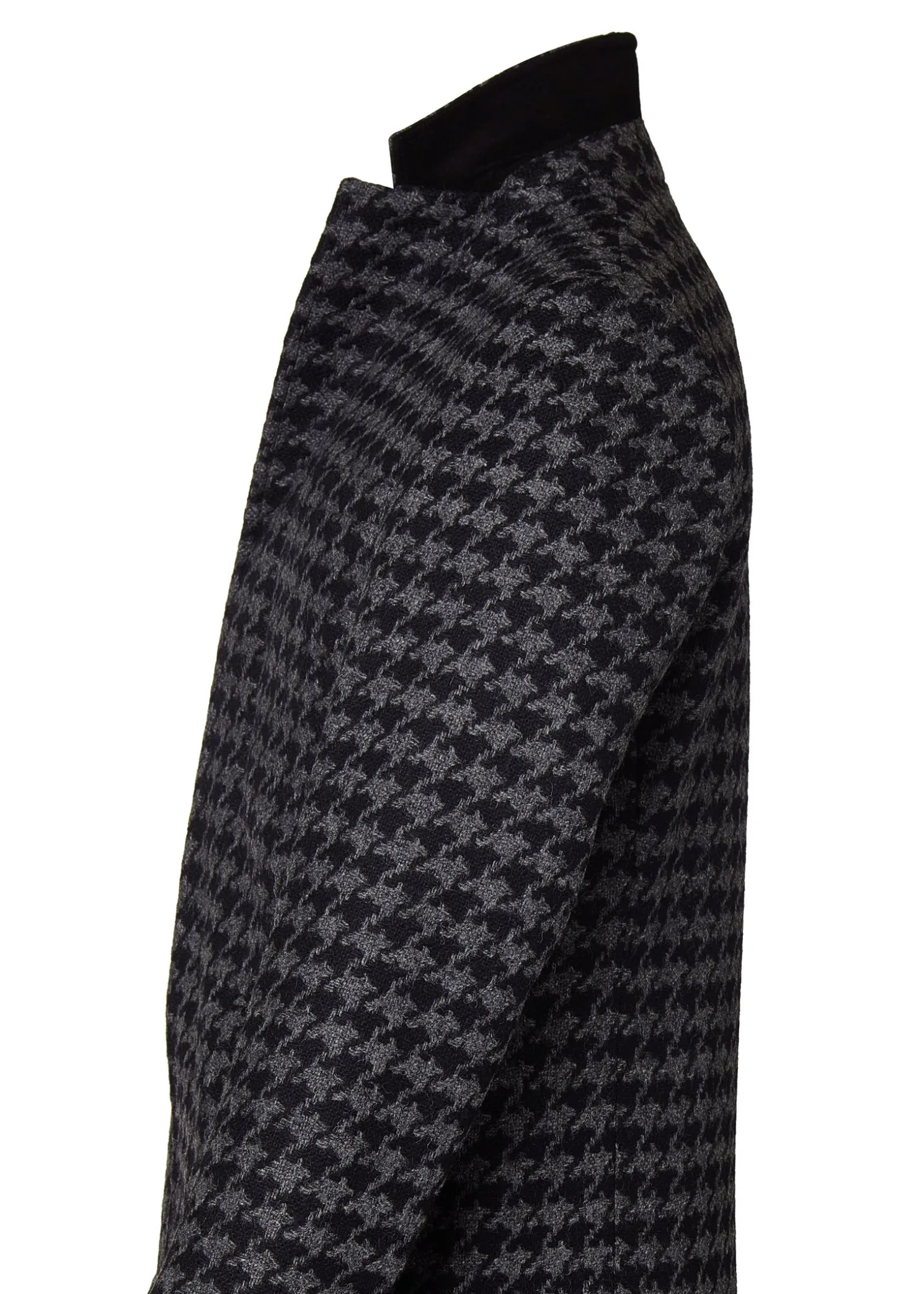 The Cheltenham Coat (Large Scale Charcoal Houndstooth)