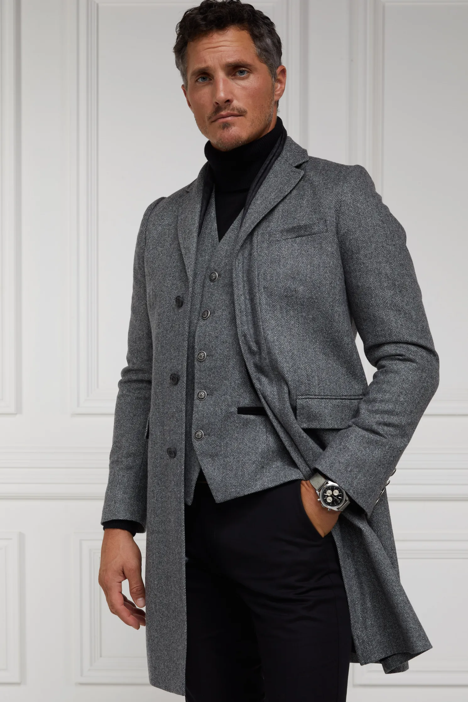 The Cheltenham Coat (Mono Herringbone)