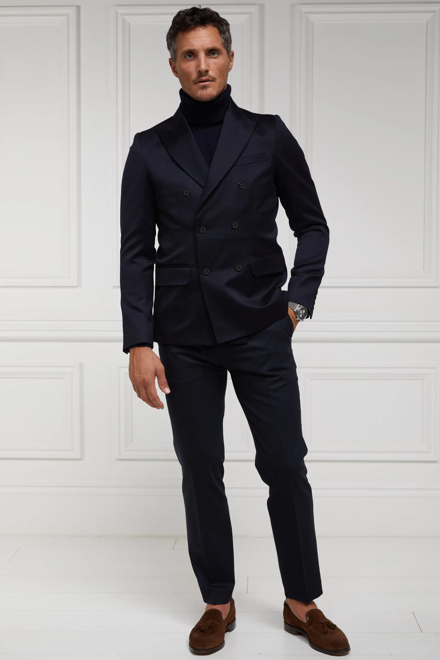 The Double Breasted Blazer (Navy Barathea)