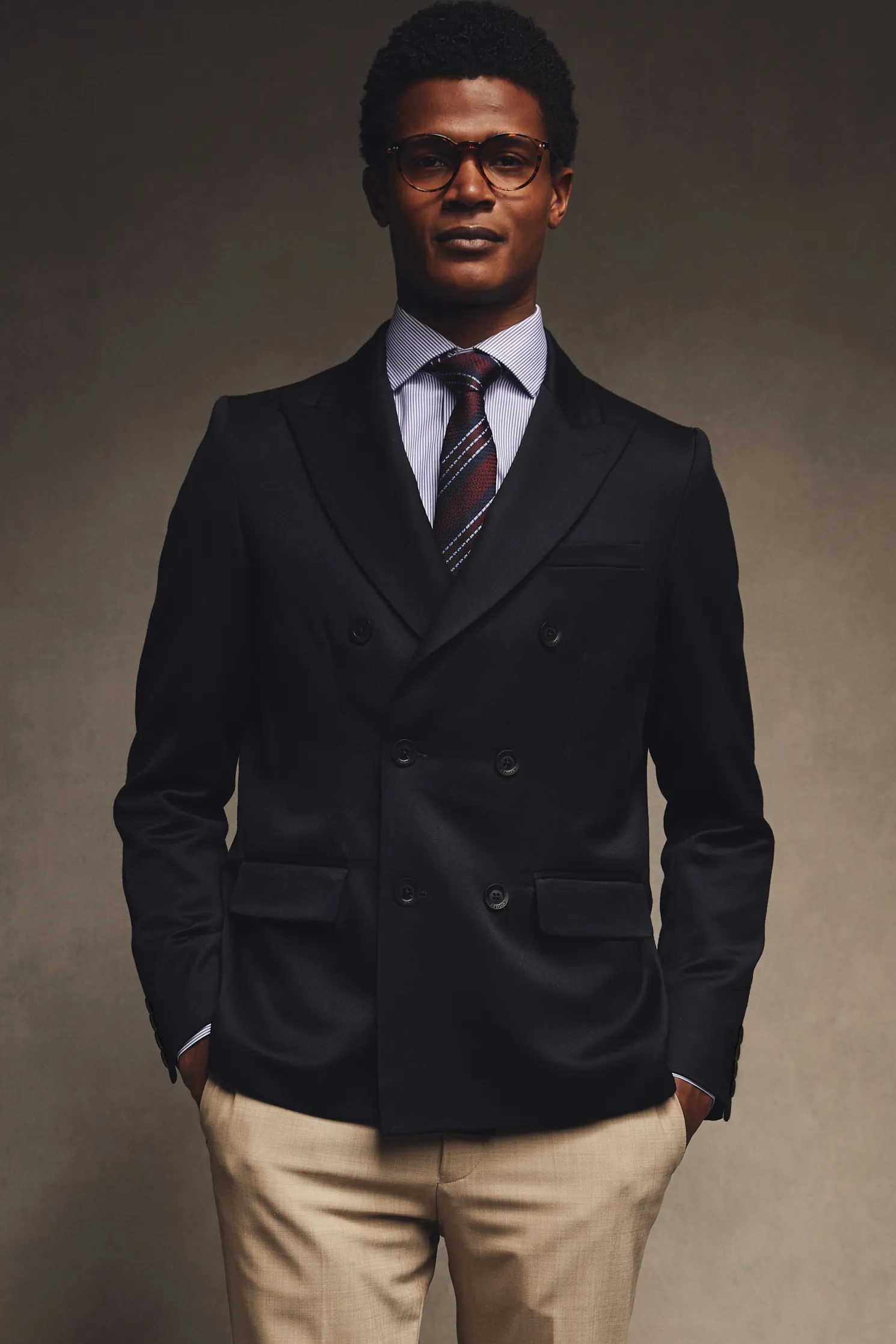 The Double Breasted Blazer (Black Barathea)