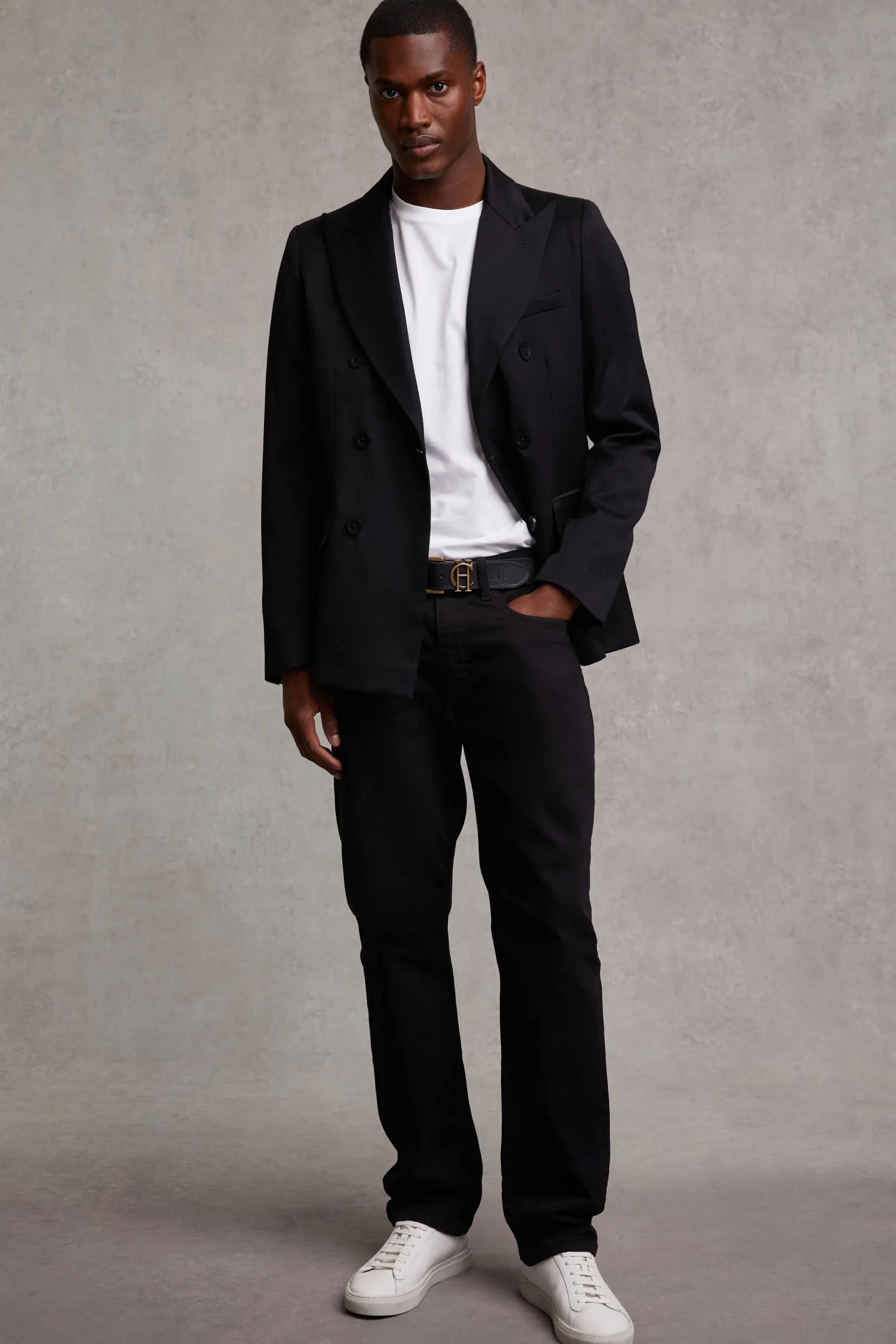 The Double Breasted Blazer (Black Barathea)