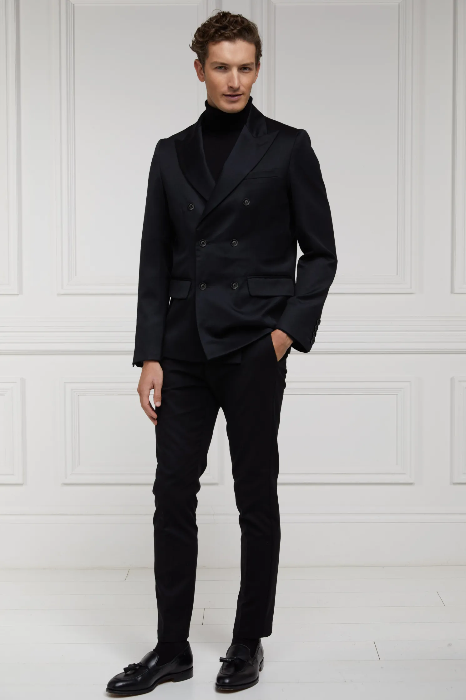 The Double Breasted Blazer (Black Barathea)