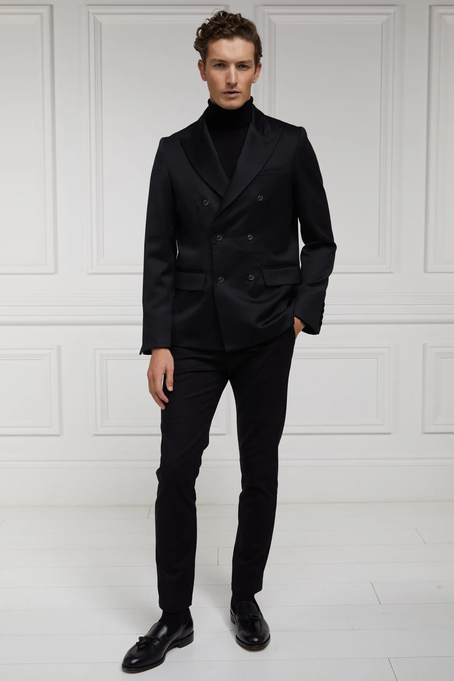 The Double Breasted Blazer (Black Barathea)