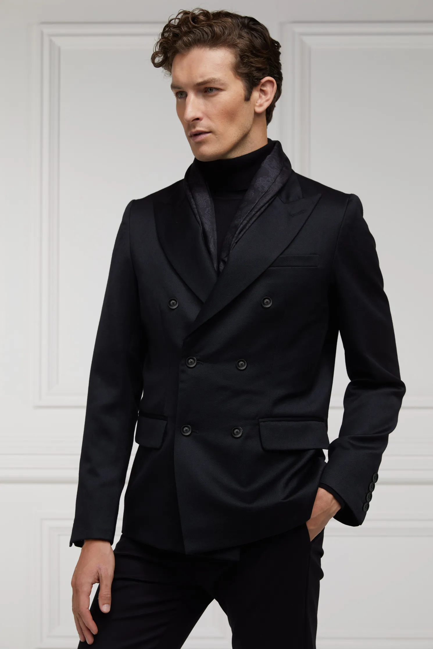 The Double Breasted Blazer (Black Barathea)