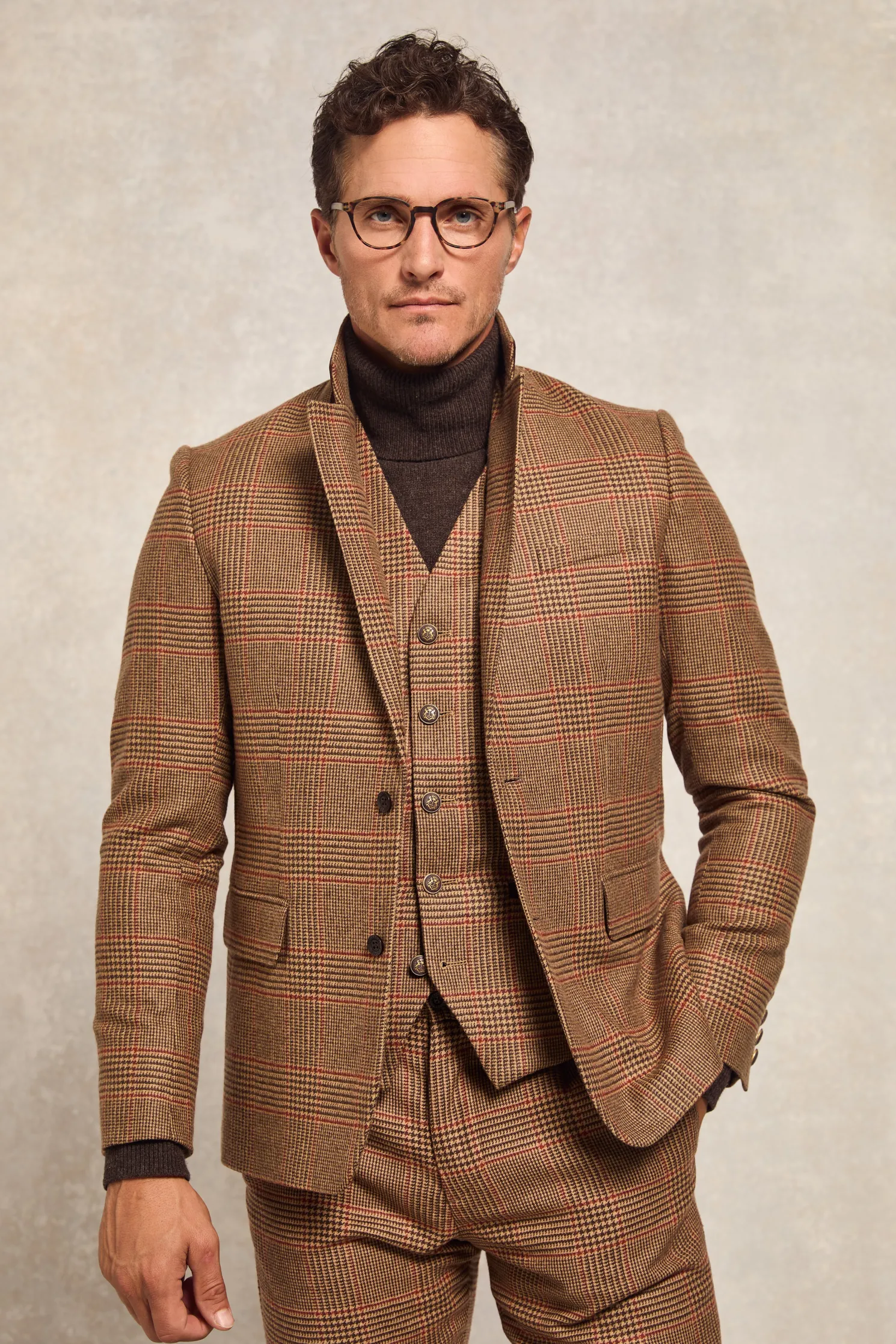 The Single Breasted Blazer (Clarence Check Merlot)