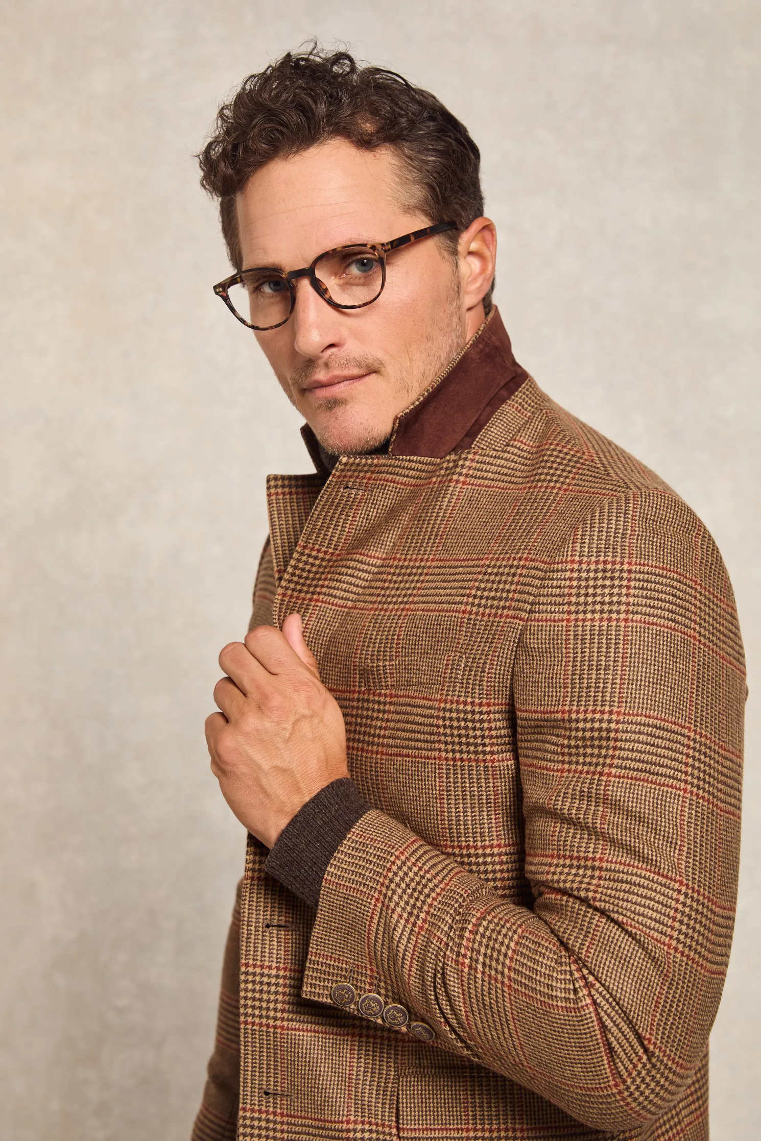 The Single Breasted Blazer (Clarence Check Merlot)