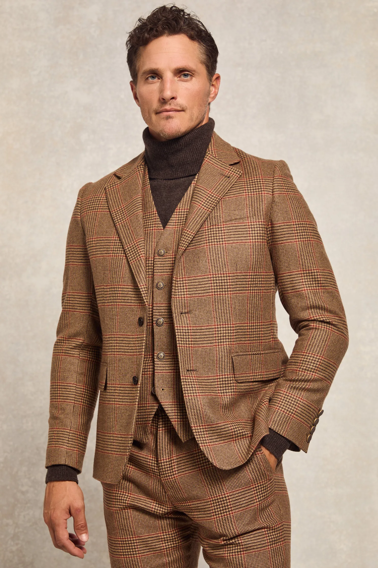 The Single Breasted Blazer (Clarence Check Merlot)