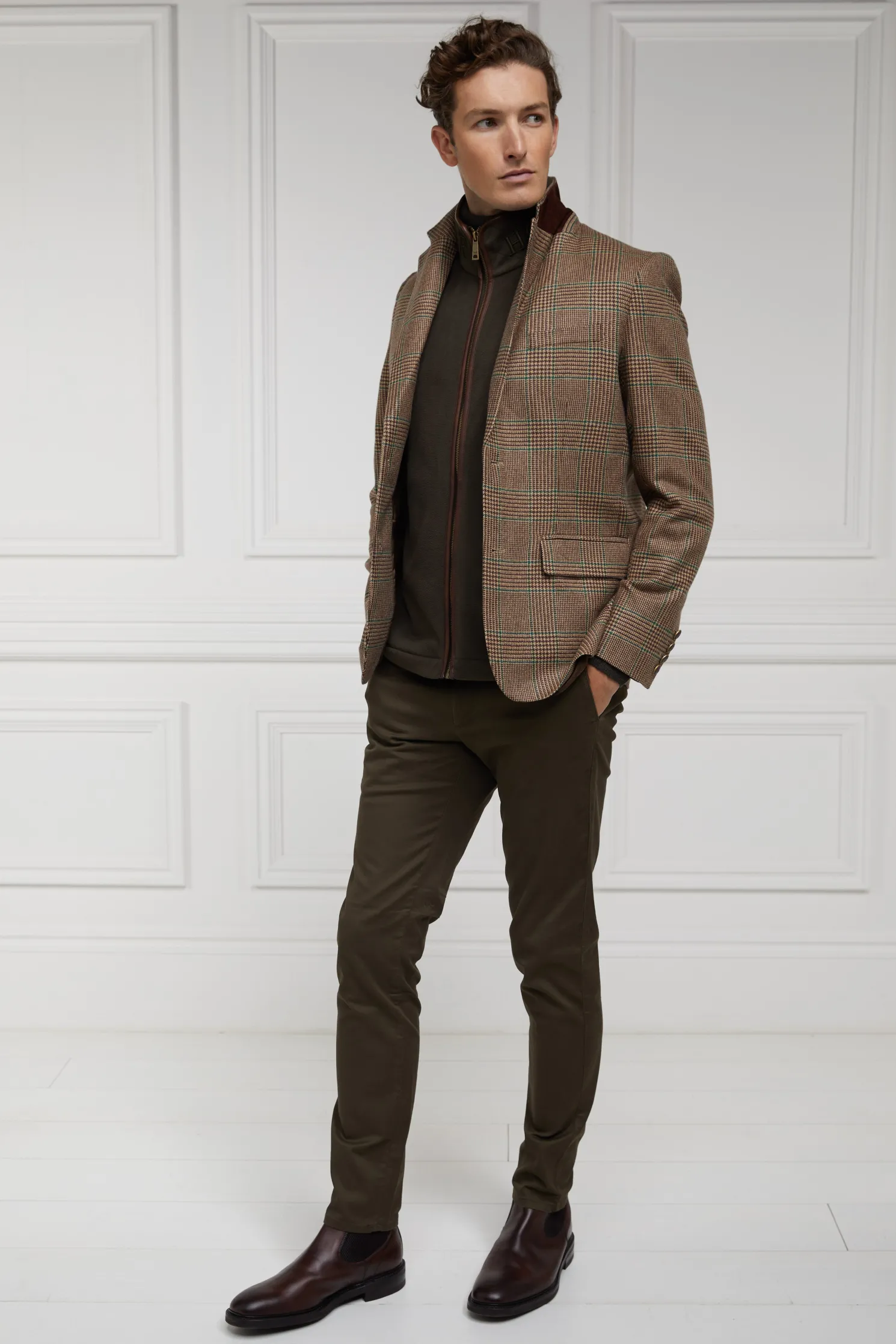 The Single Breasted Blazer (Clarence Check Forest)