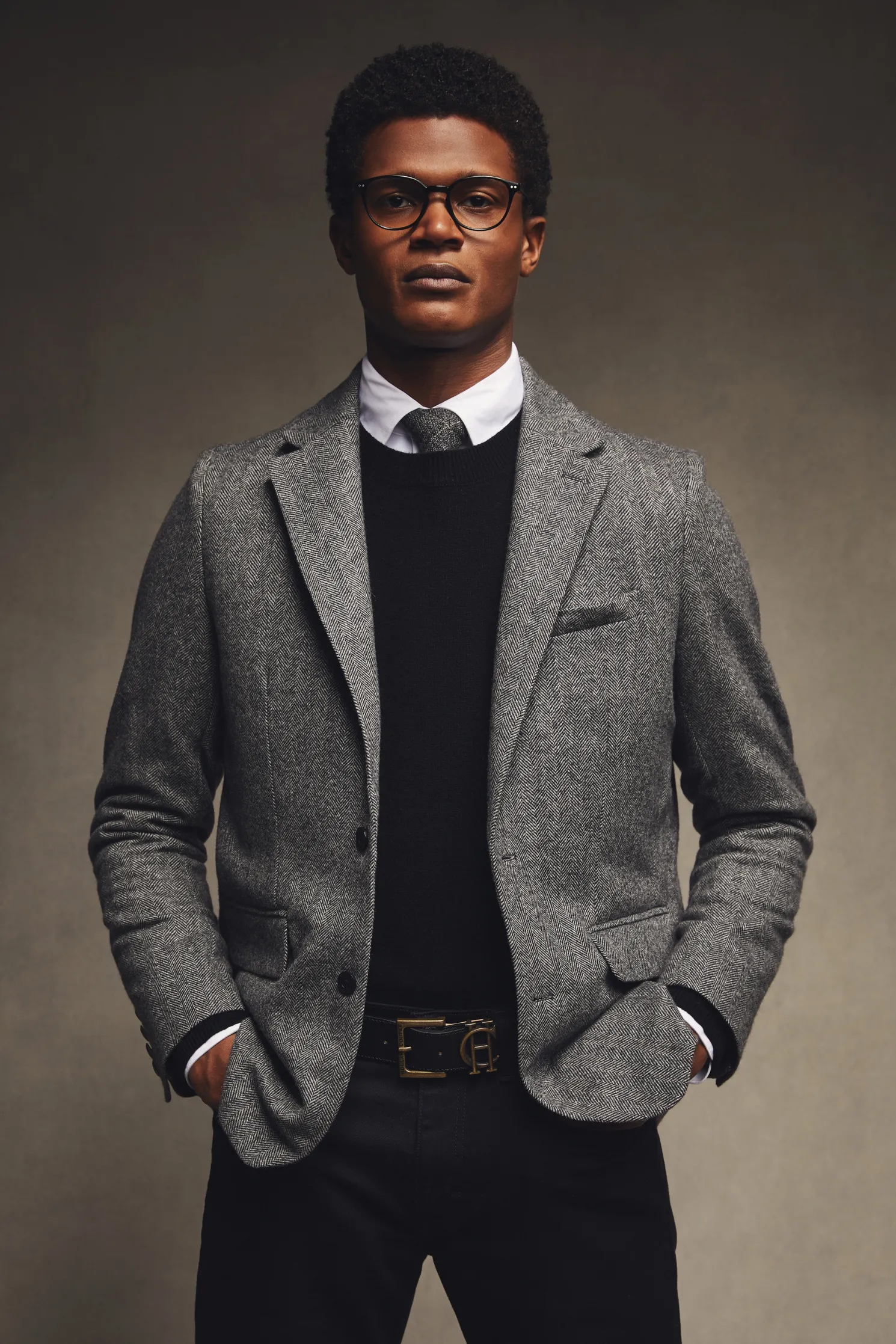 The Single Breasted Blazer (Mono Herringbone)