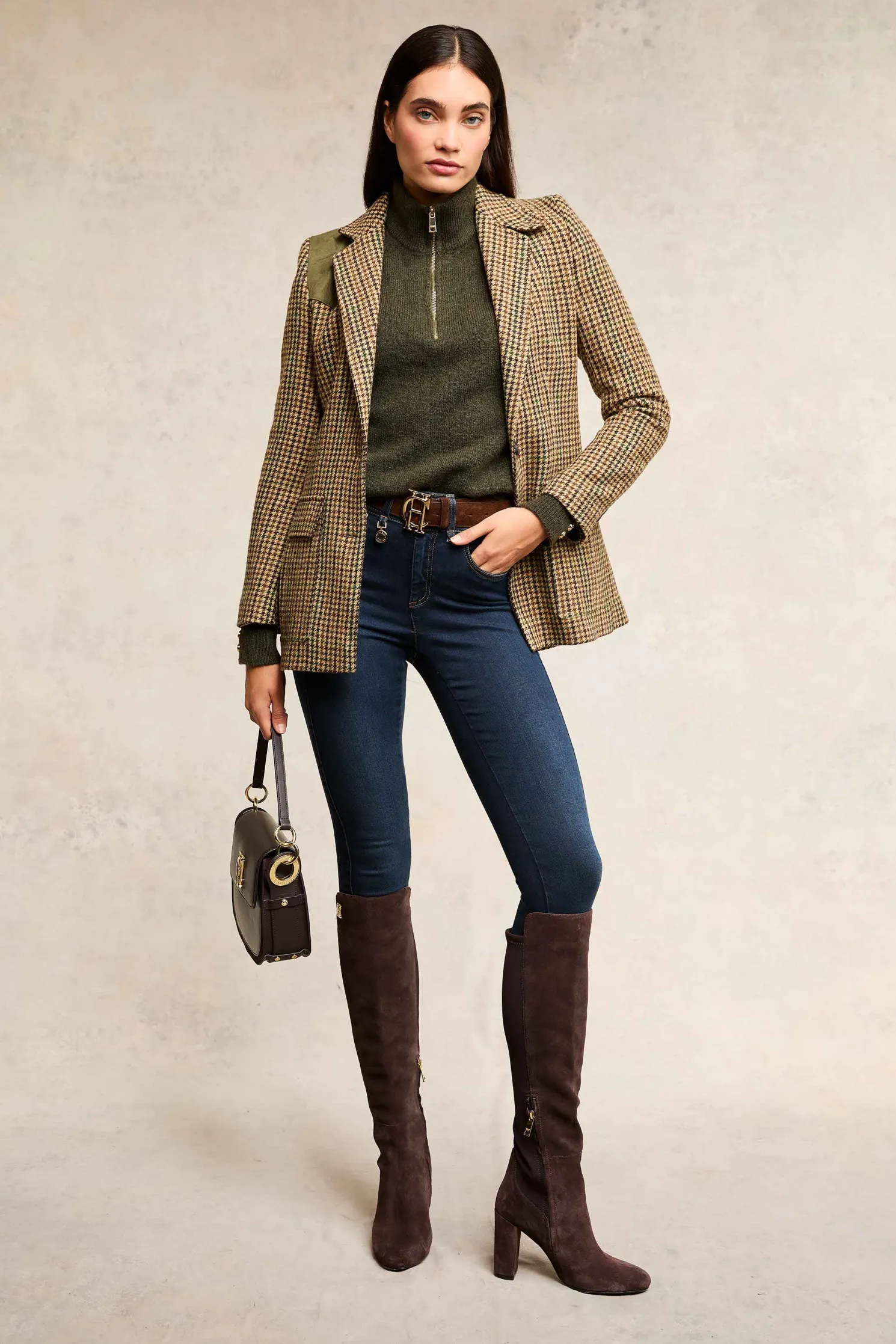 Tori Quarter Zip Knit (Forest Green)