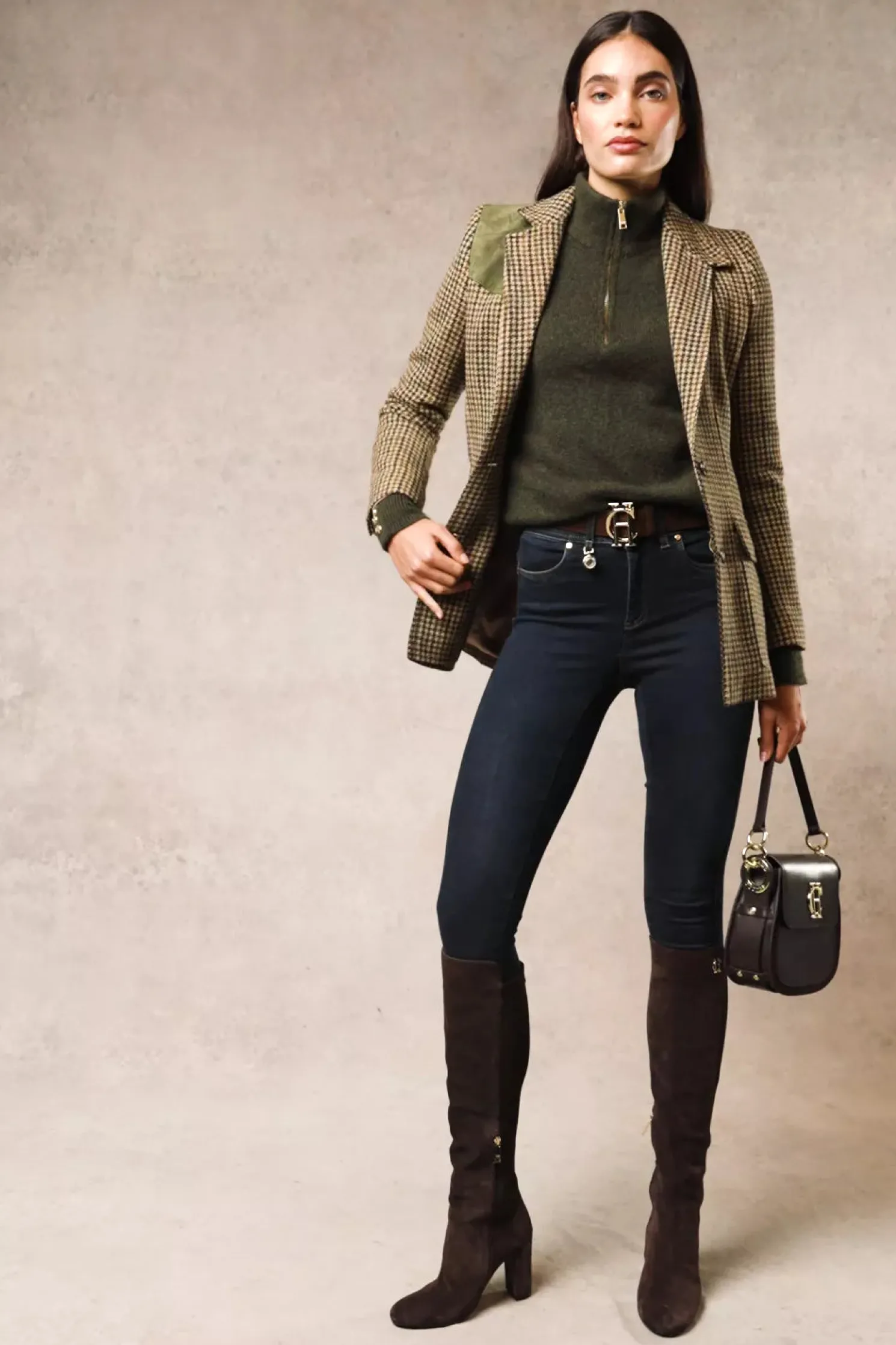 Tori Quarter Zip Knit (Forest Green)