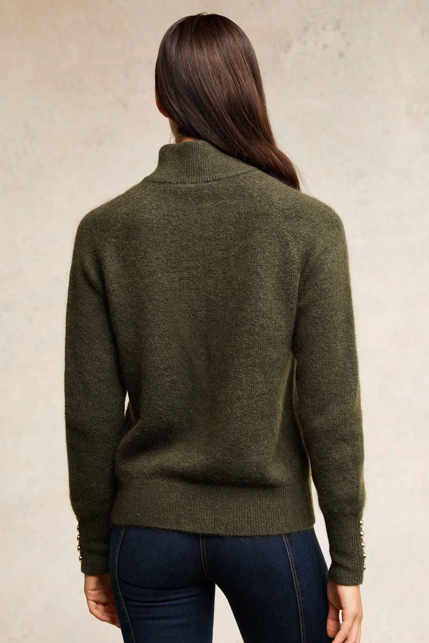 Tori Quarter Zip Knit (Forest Green)