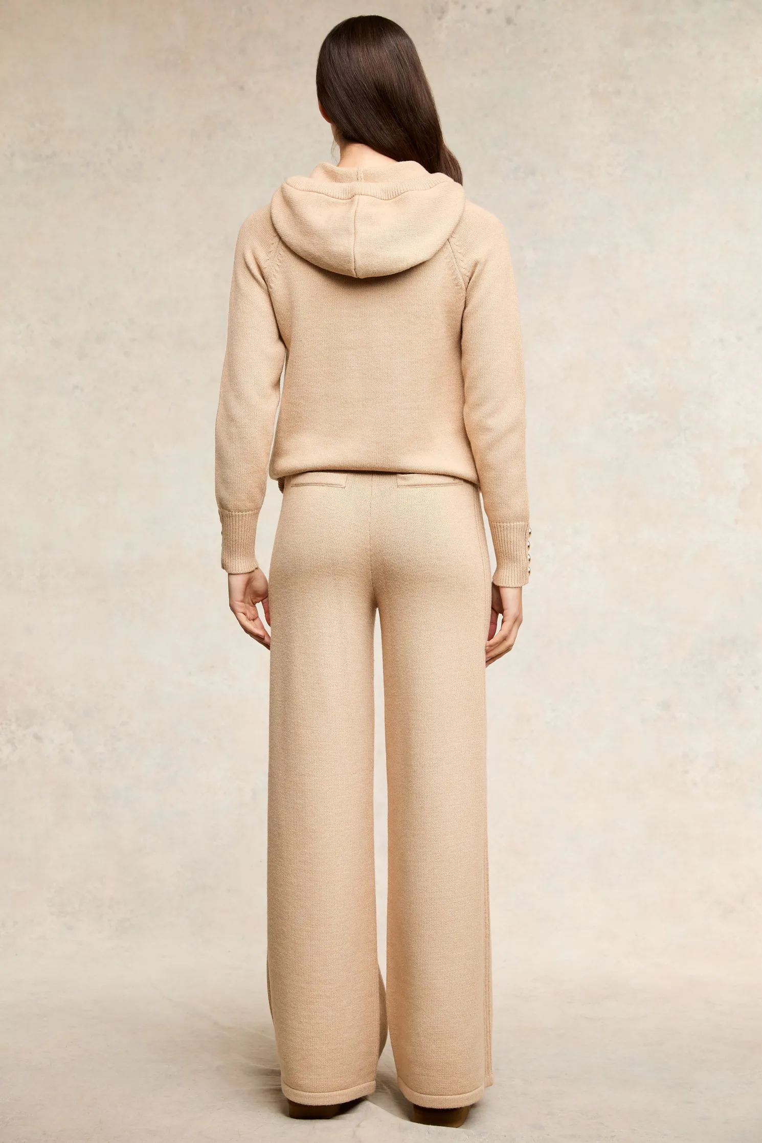 Verbier Knitted Hoodie (Light Camel)