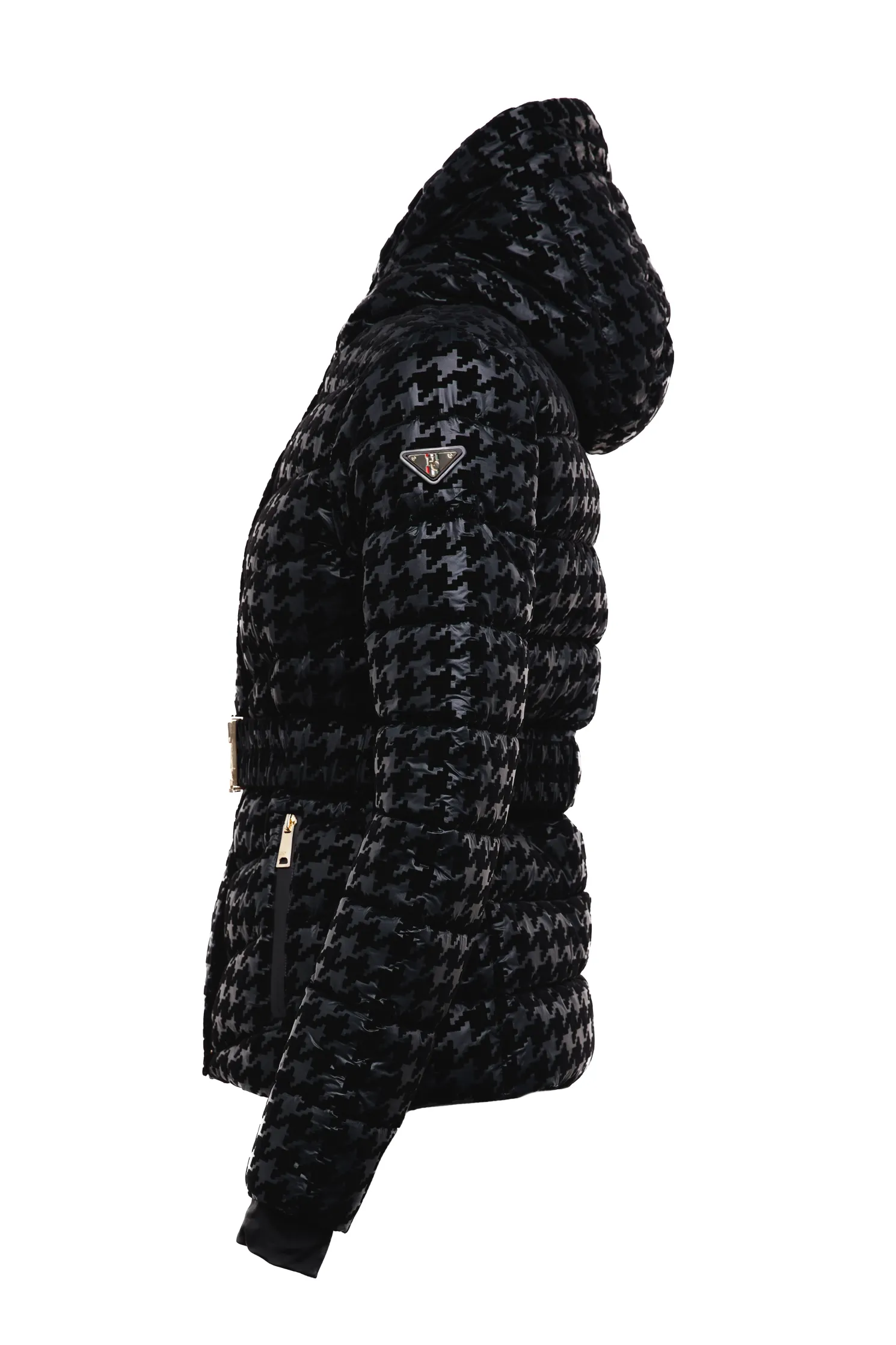 Vermont Puffer Jacket (Mono Houndstooth)
