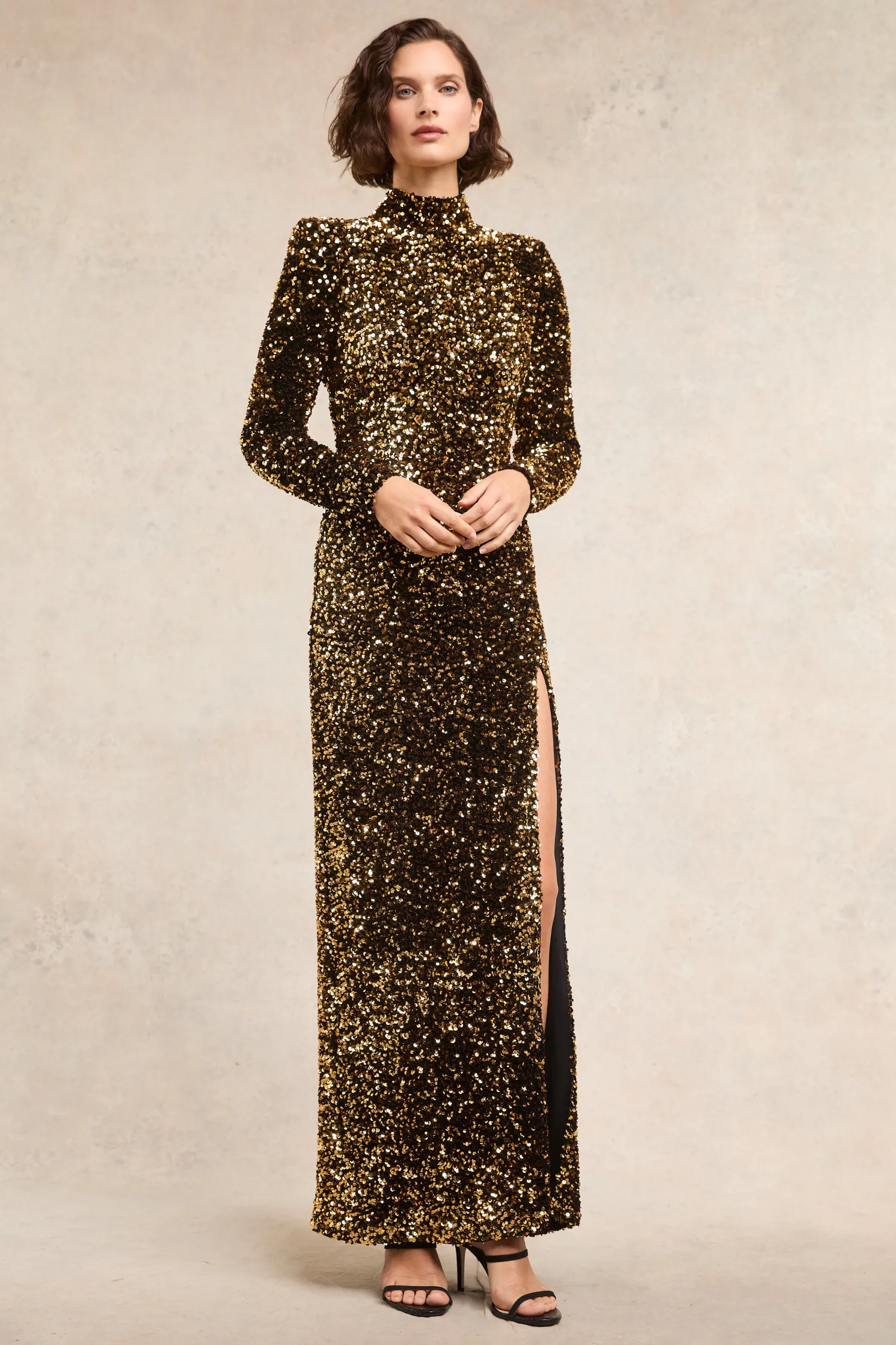 Victoria Sequin Maxi Dress (Gold Sequin)