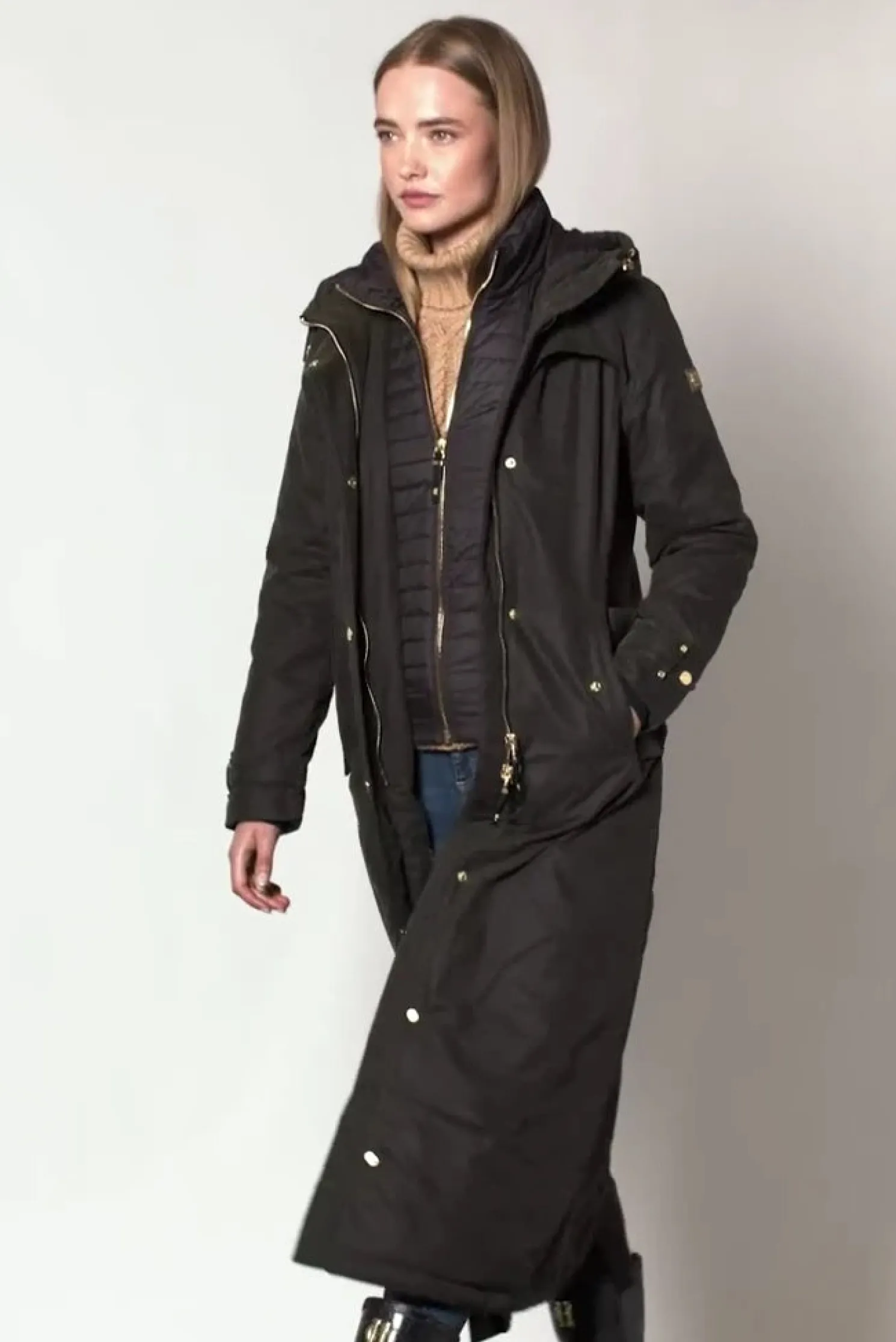 Wax Longline Field Coat (Dark Olive)