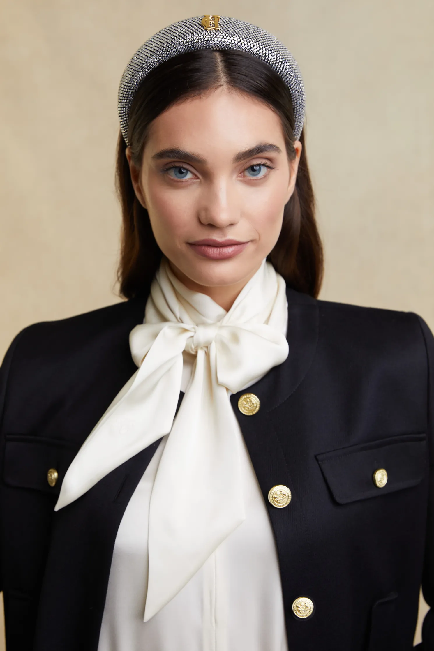 Wide Headband (Silver Crystal)