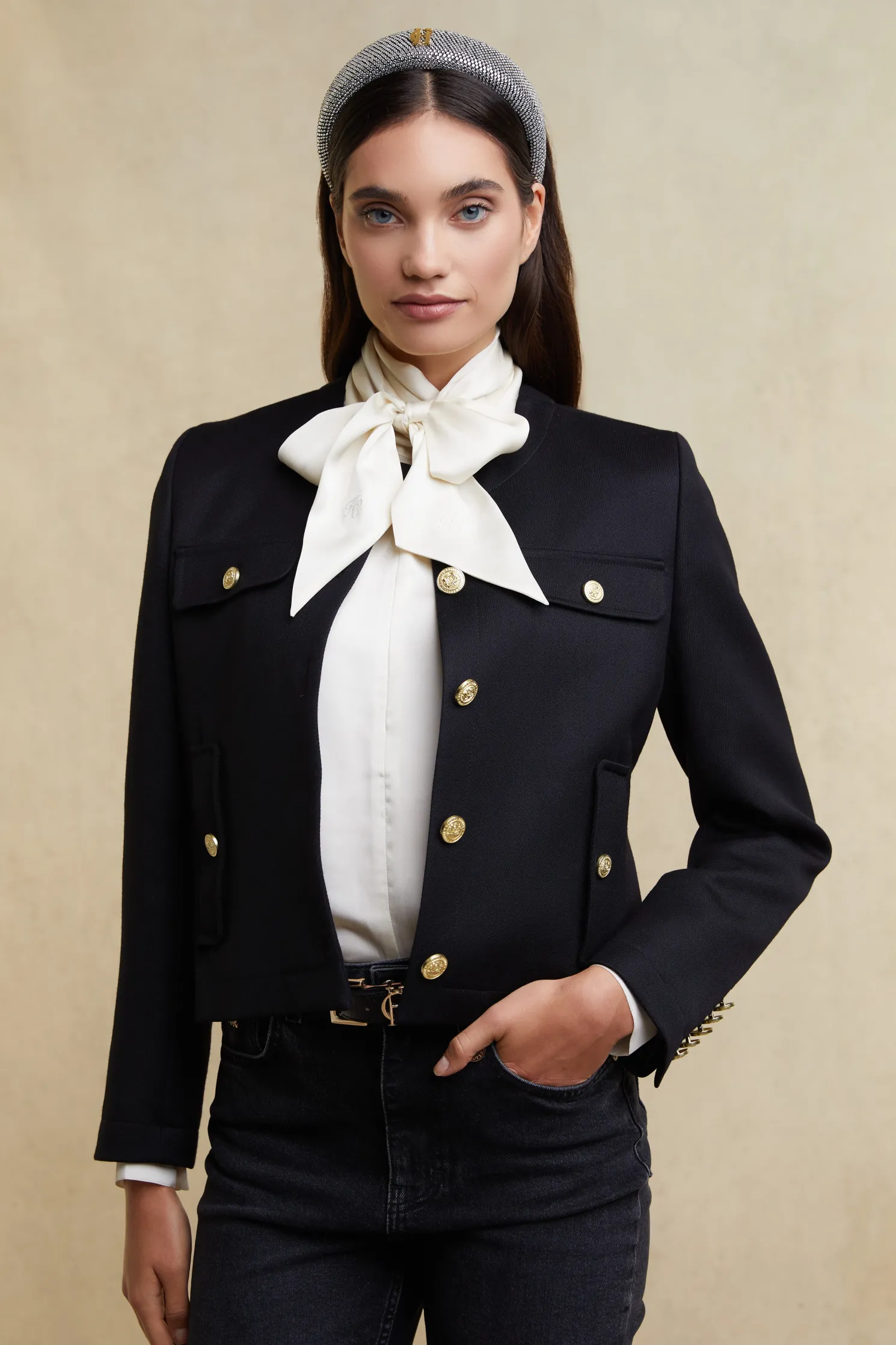 Wide Headband (Silver Crystal)