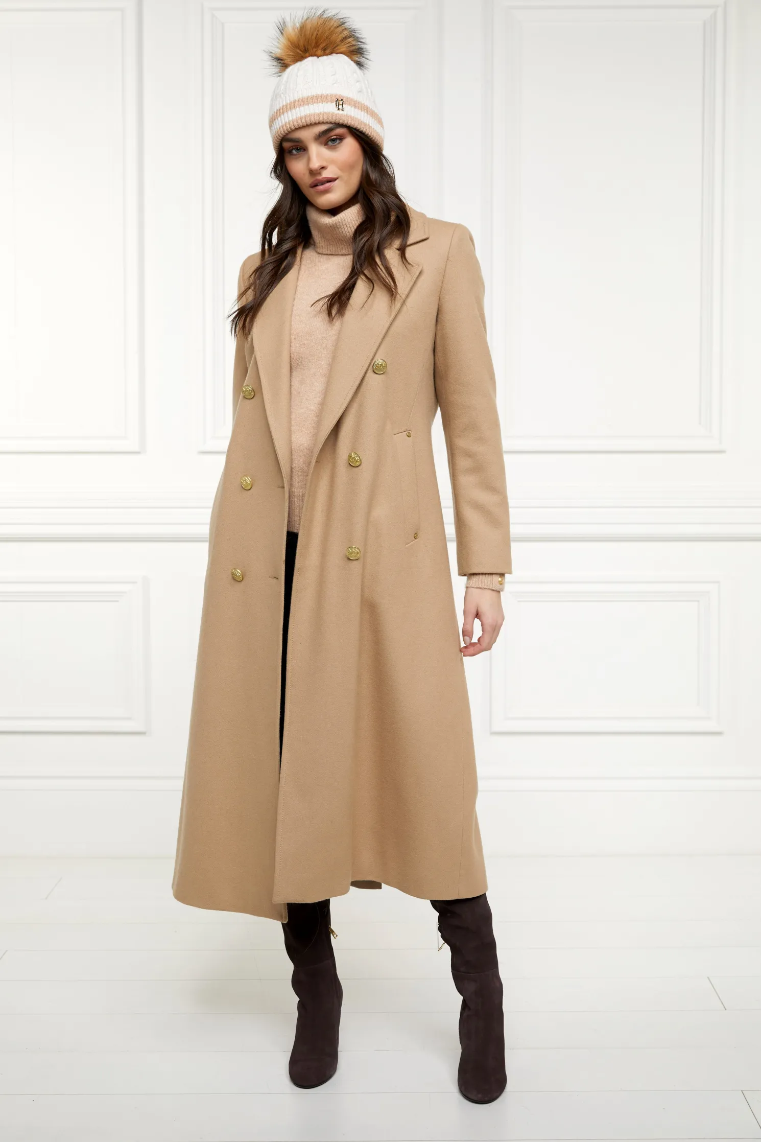 Zoe Bobble Hat (Cream Stripe)